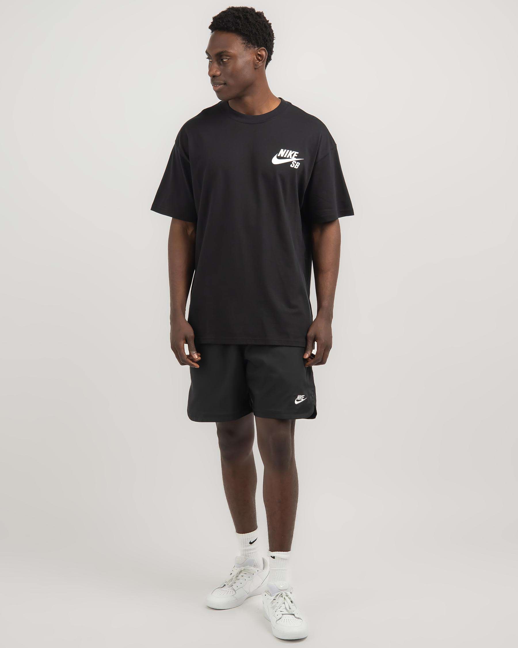 Shop Nike M NK SB Logo T-Shirt In Black/white - Fast Shipping & Easy ...
