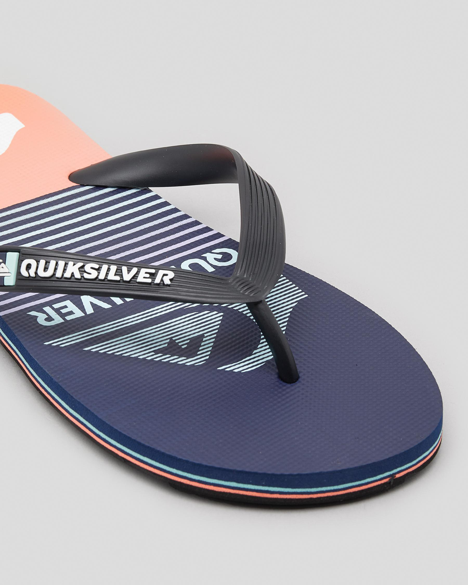 Shop Quiksilver Molokai Slab Thongs In Blue 2 - Fast Shipping & Easy ...