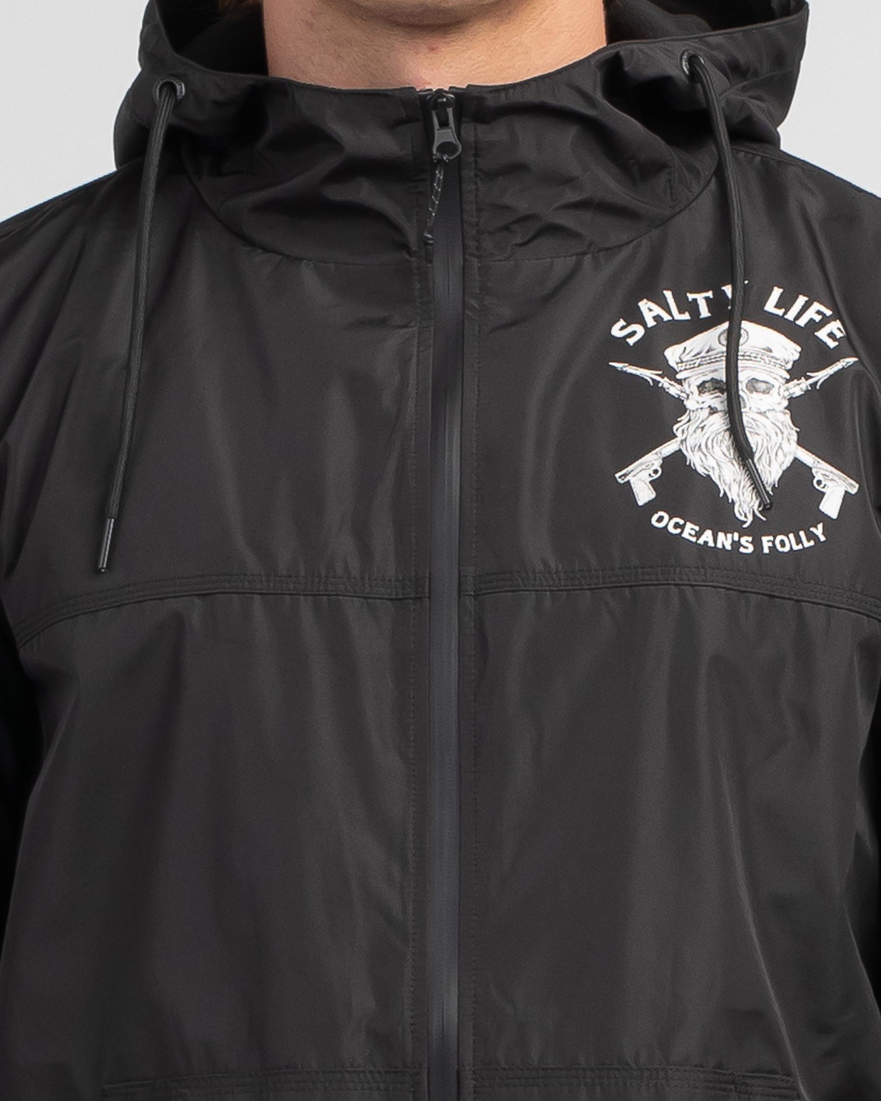 Salty Life Black Beard Hooded Jacket In 