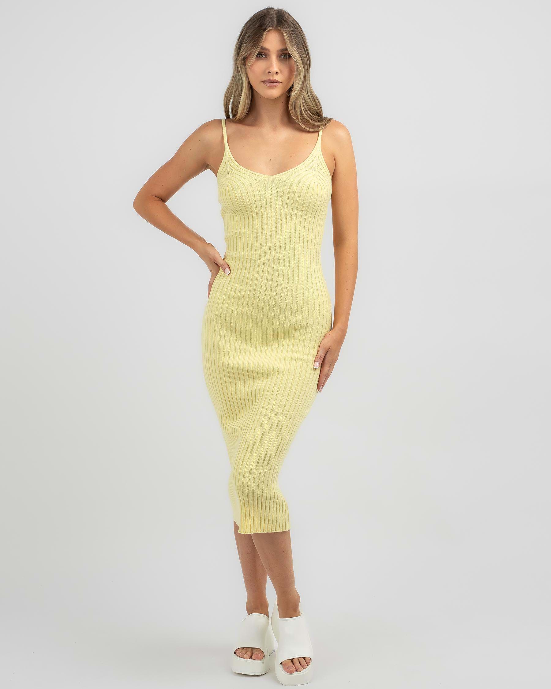 Shop Ava And Ever Princeton Midi Dress In Lemon - Fast Shipping & Easy ...
