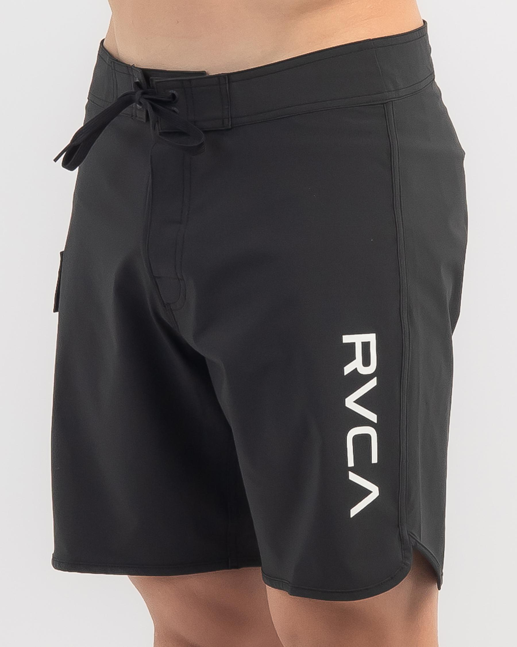 Shop RVCA Eastern Trunk Board Shorts In All Black Fast Shipping