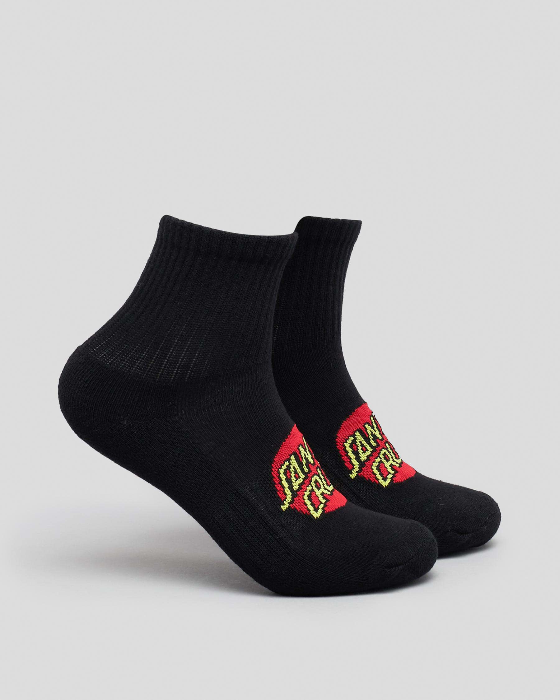 Shop Santa Cruz Boys' Classic Dot Mid Crew Socks 2 Pack In Black - Fast ...