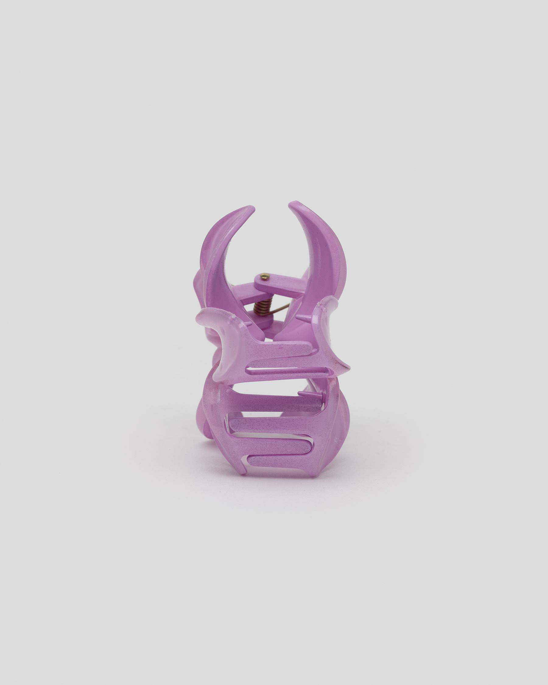 Shop Karyn In LA Frangipani Hair Claw Clip In Lilac Fast Shipping