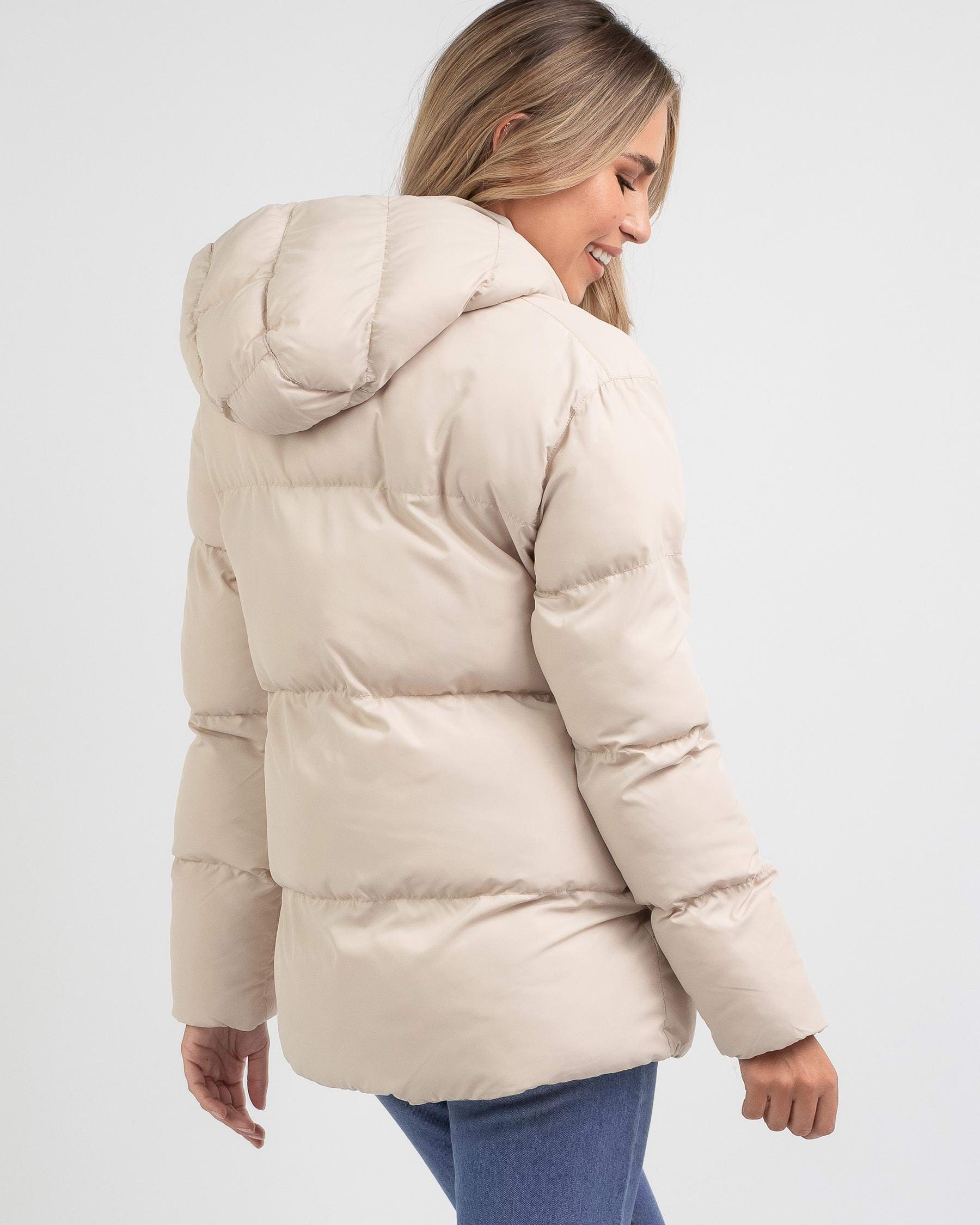 Rusty Pier Puffer Jacket In Sable - Fast Shipping & Easy Returns - City ...