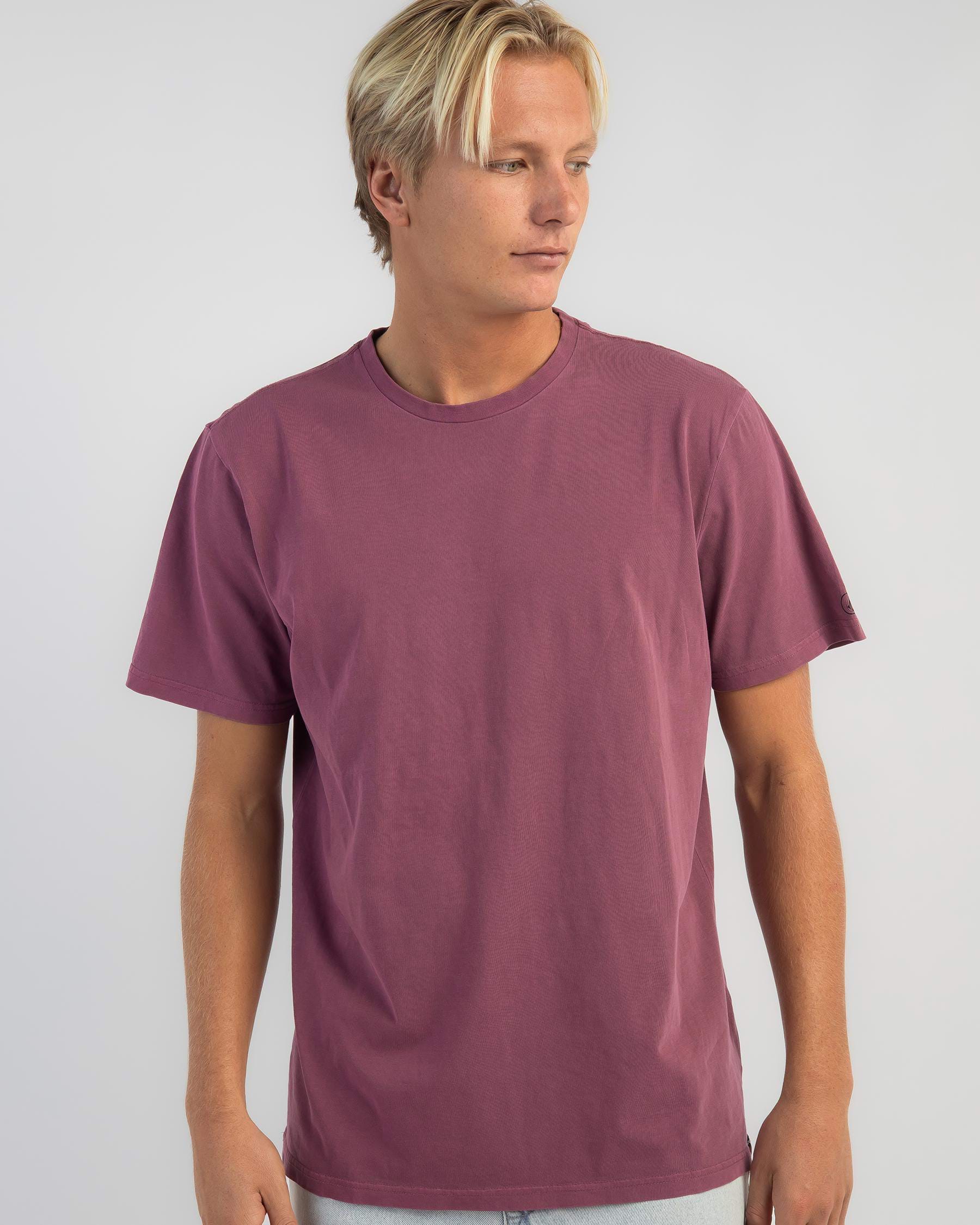 Shop Volcom AUS Wash T-Shirt In Oxblood - Fast Shipping & Easy Returns ...