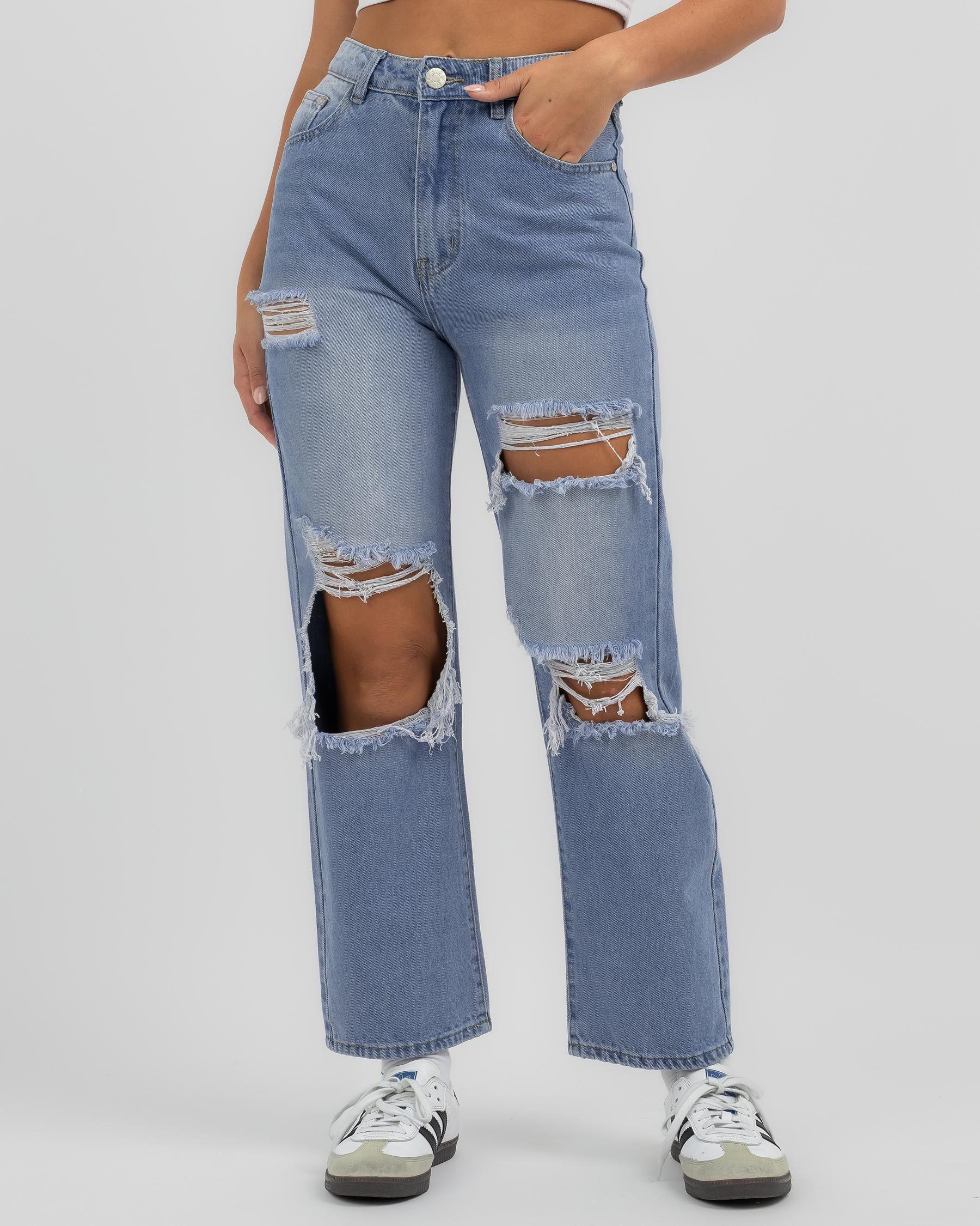 Shop DESU Parker Jeans In Mid Blue - Fast Shipping & Easy Returns ...