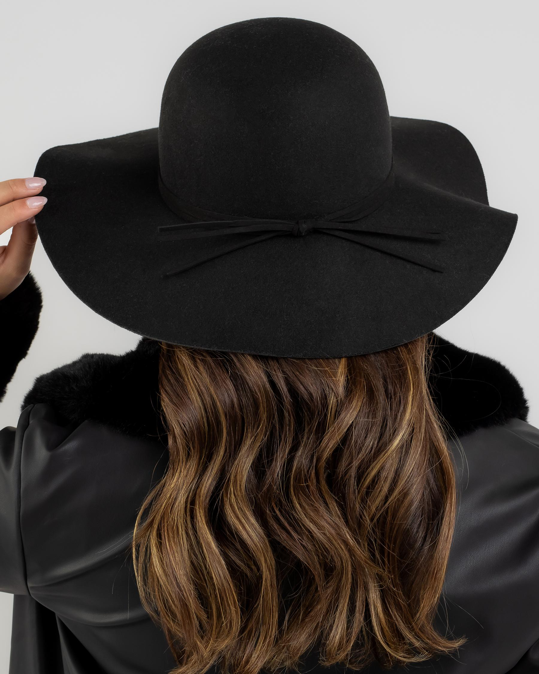 Mooloola Eva Floppy Felt Hat In Black City Beach Australia