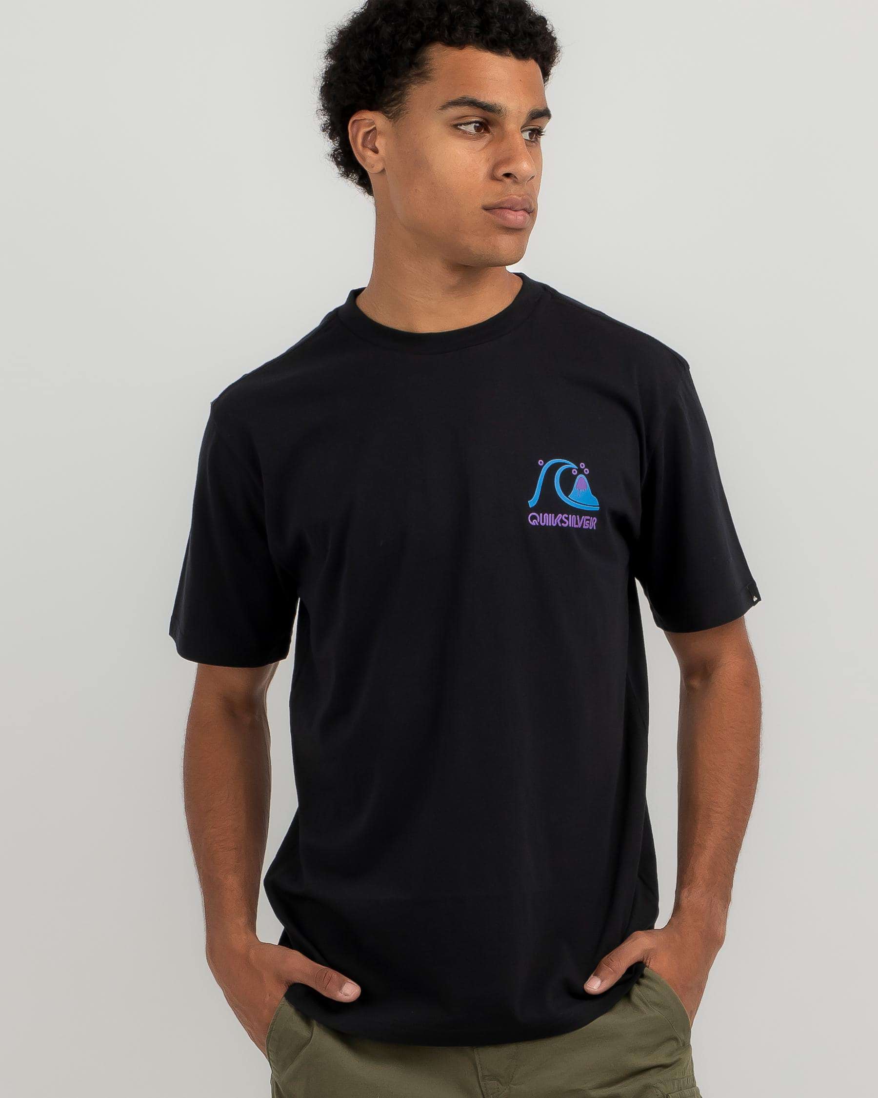 Shop Quiksilver Circle Back T-Shirt In Black - Fast Shipping & Easy ...