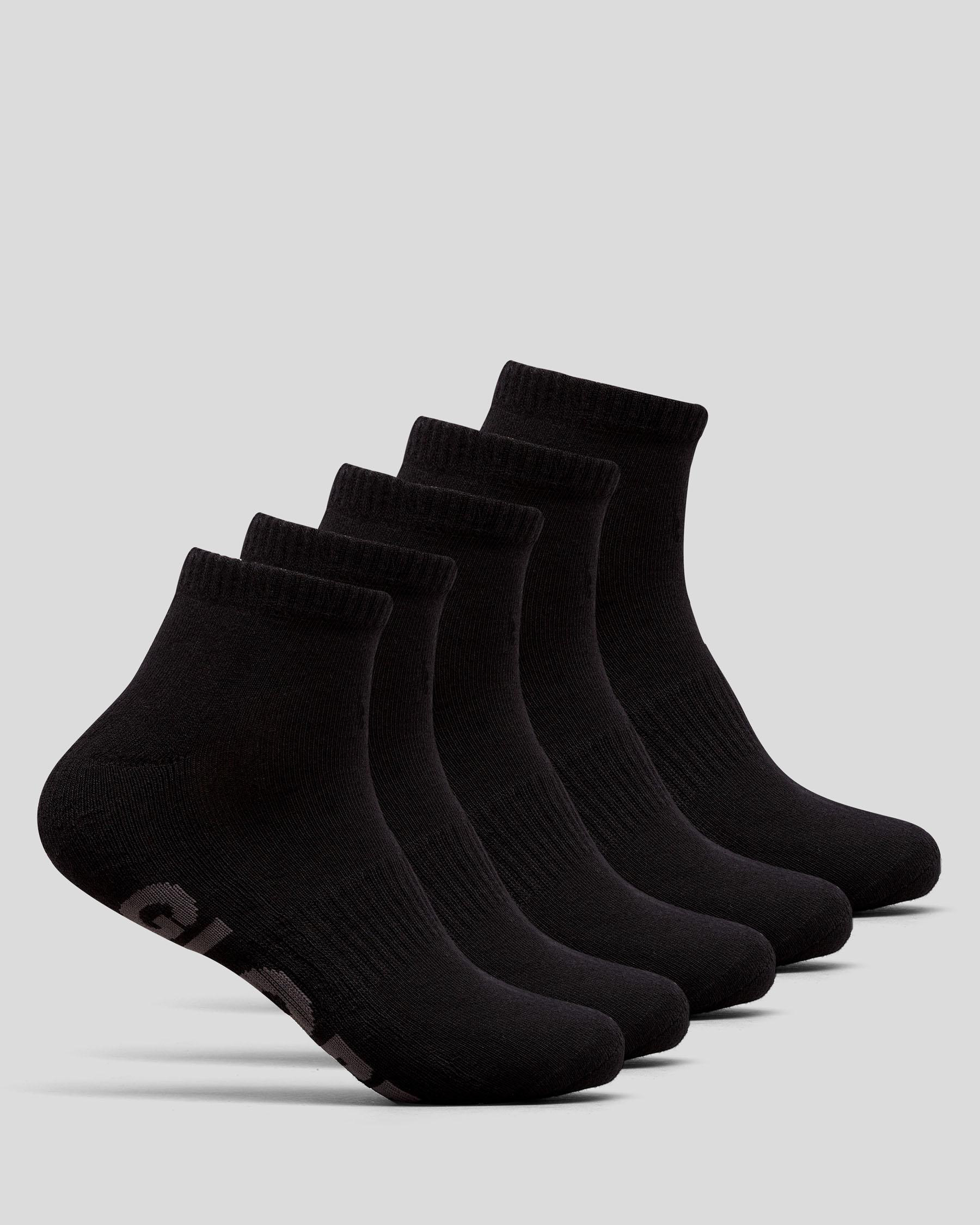 Globe Large Stealth Ankle Socks 5 Pack In Black Fast Shipping & Easy