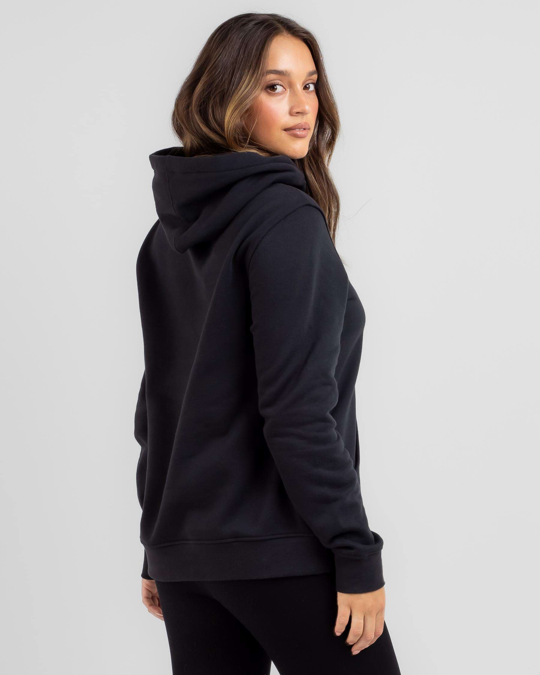 Fox Boundary Pullover Fleece Hoodie In Black/pink - Fast Shipping ...