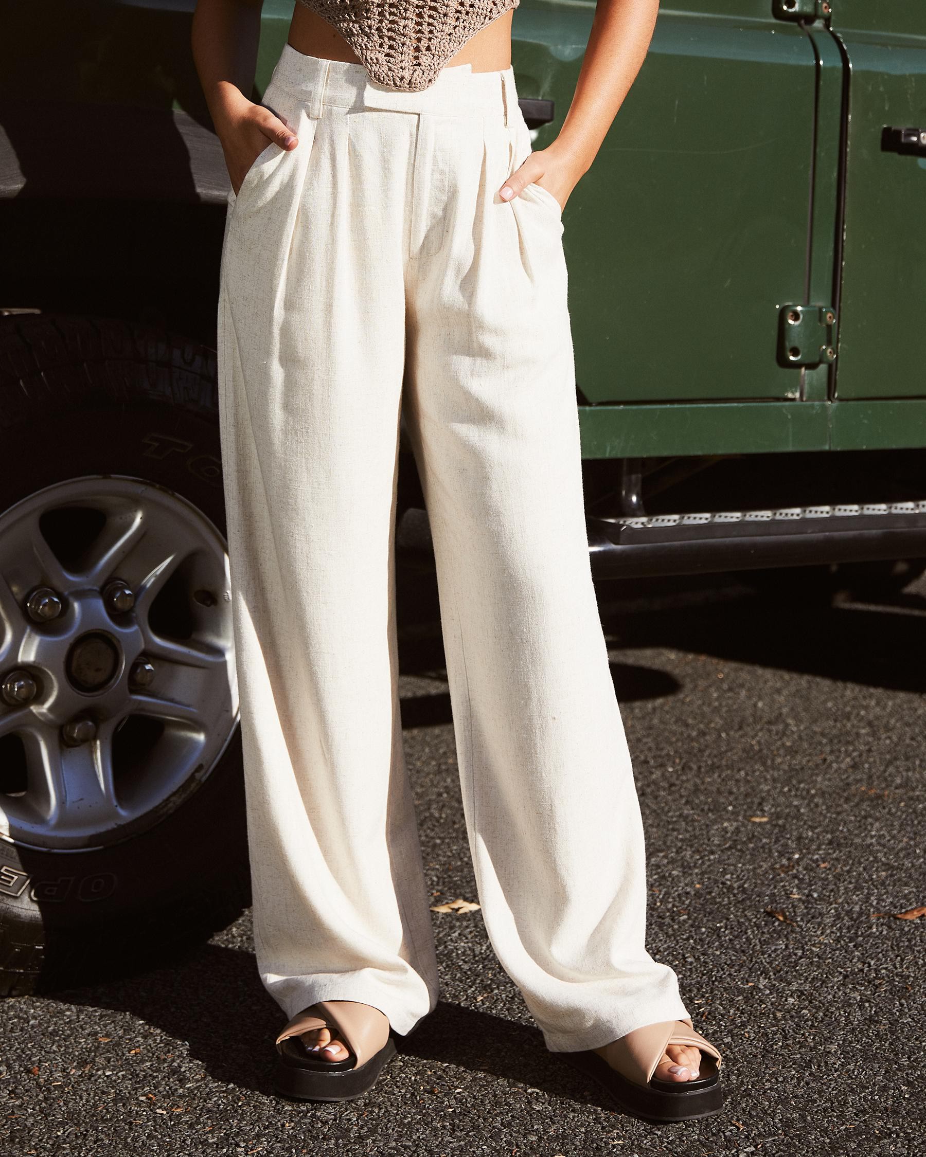 Mooloola Vanessa Pants In Natural Marle - Fast Shipping & Easy Returns ...