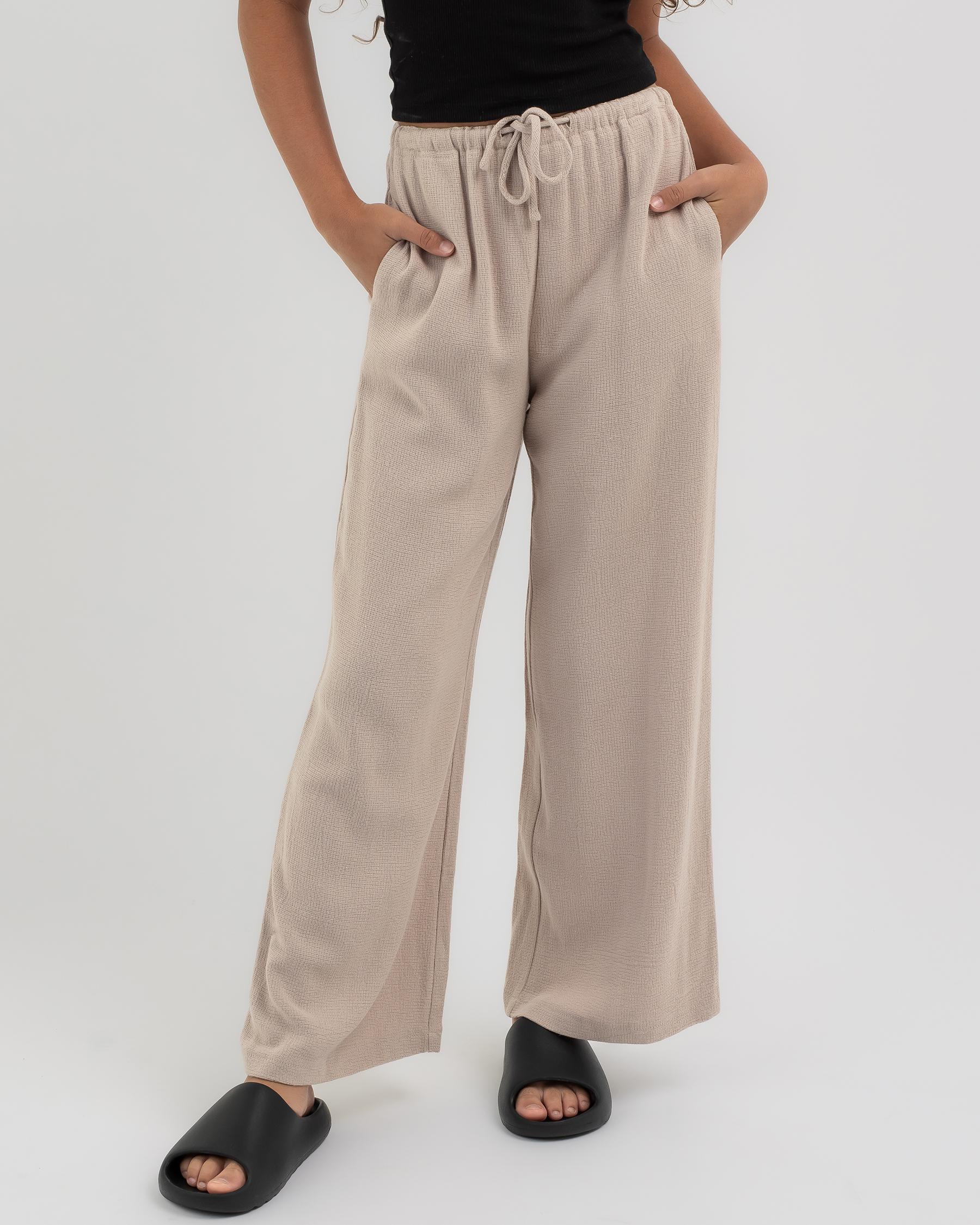 Mooloola Girls' Laguna Beach Pants In Latte FREE* Shipping & Easy