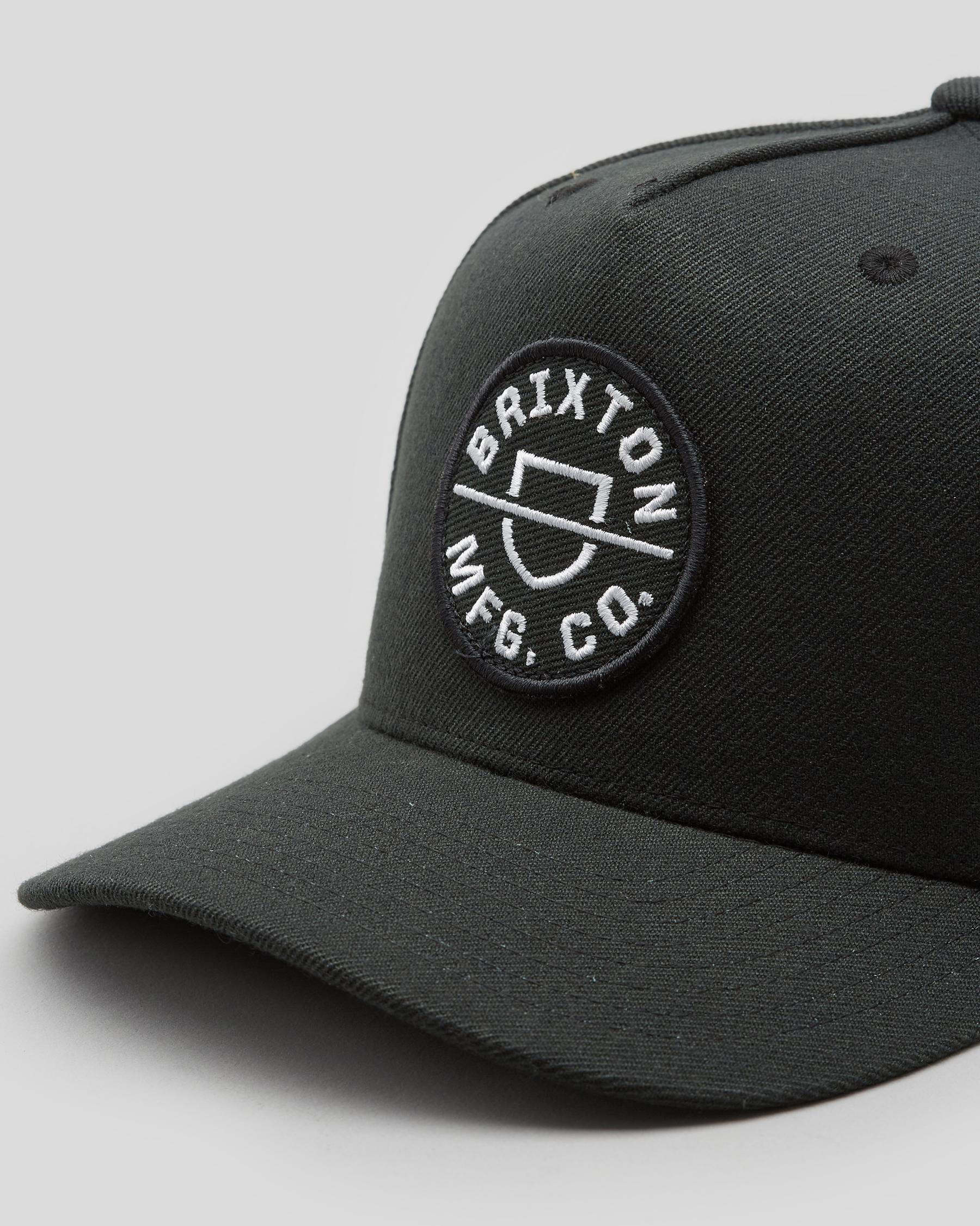 Brixton Rival Snapback Hat - Black/Multi, Adjustable Medium Profile Baseball Cap