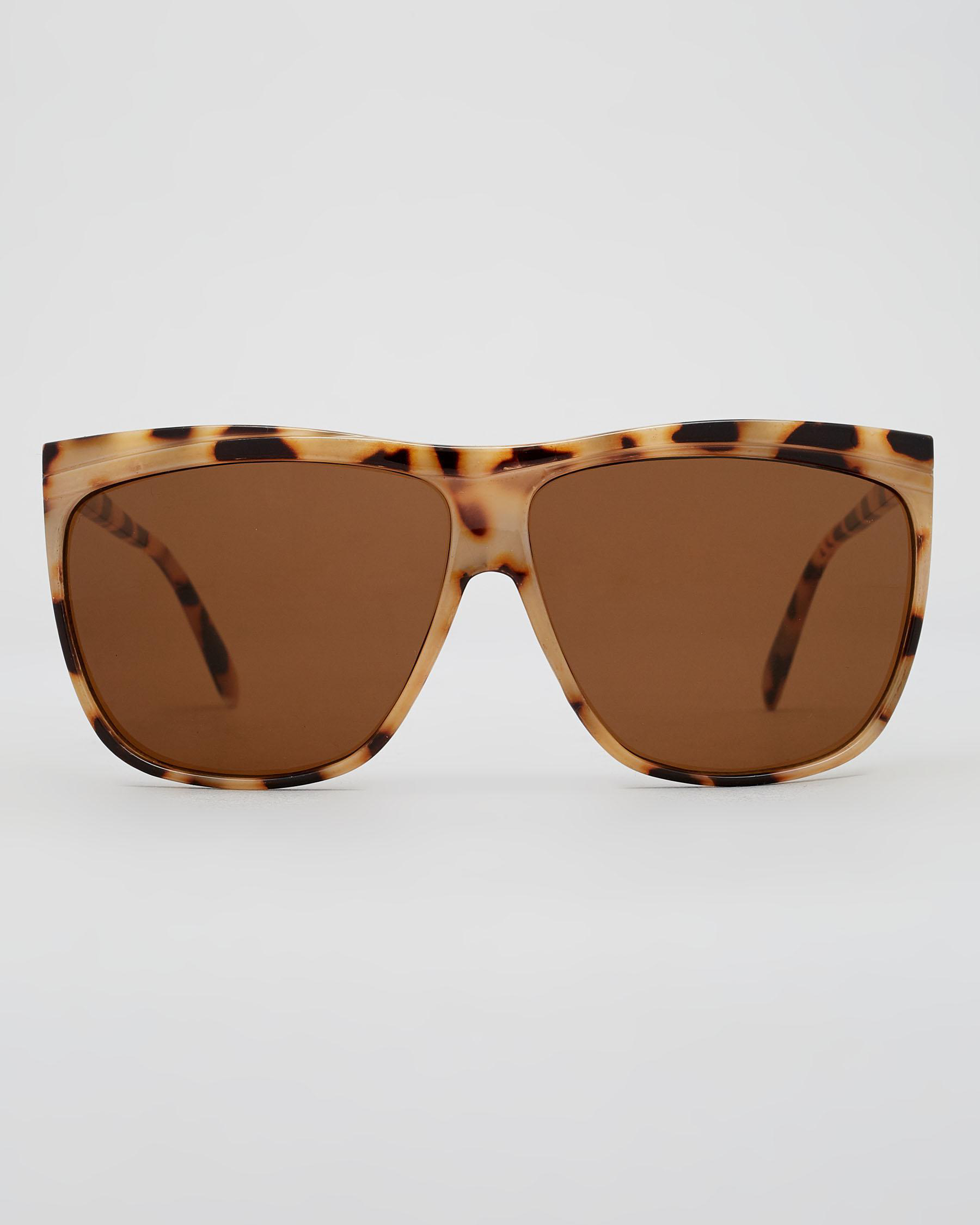 Shop Indie Eyewear Straight Edge Sunglasses In Yellow Tort/brown Fast