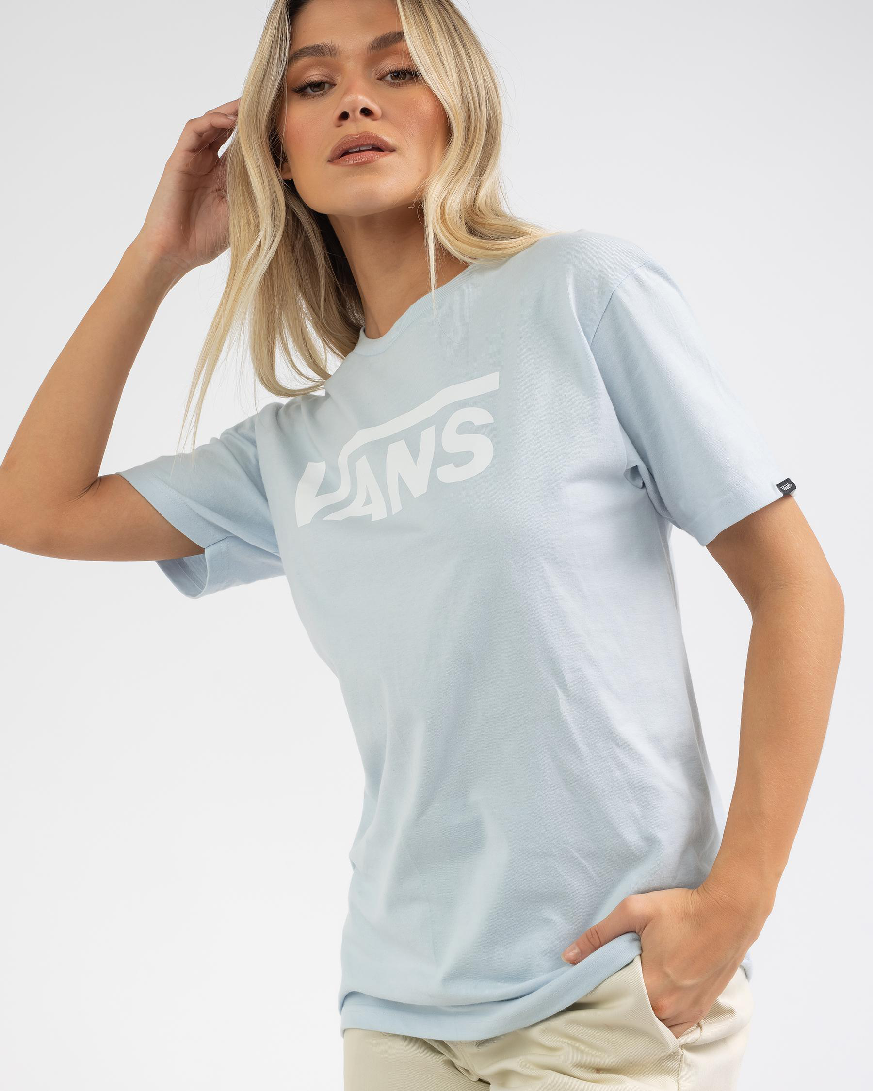 Shop Vans Classic TShirt In Ballad Blue/white Fast Shipping & Easy