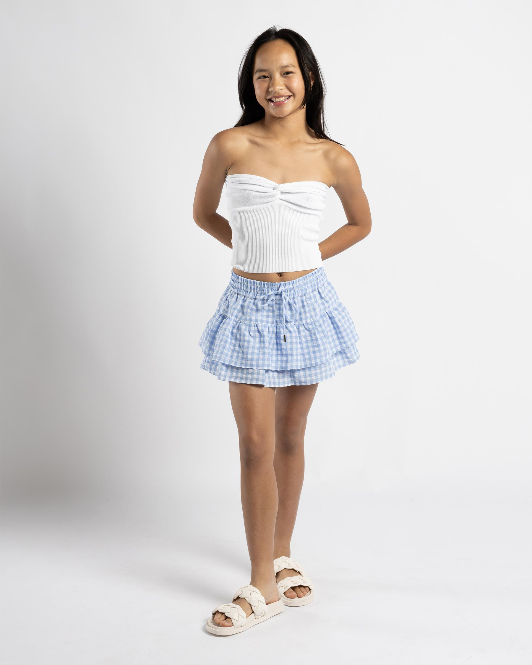 Shop Mooloola Girls' Bianca Knit Tube Top In White Fast Shipping