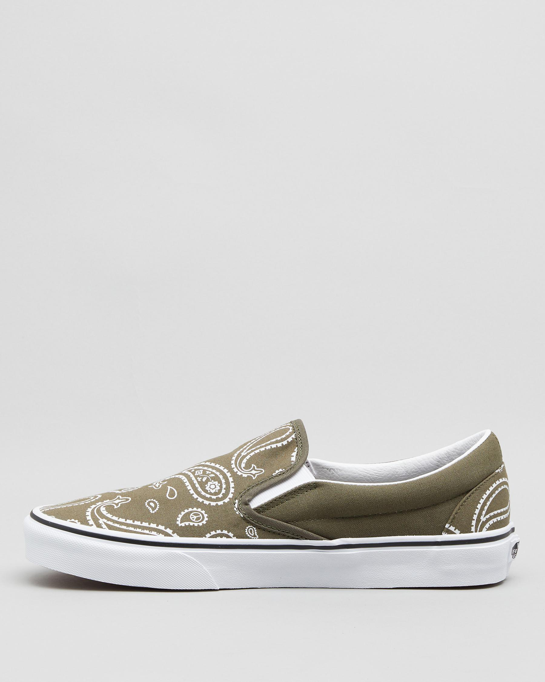 Vans Classic Slip-On Shoes In Grape Leaf/true White - Fast Shipping ...