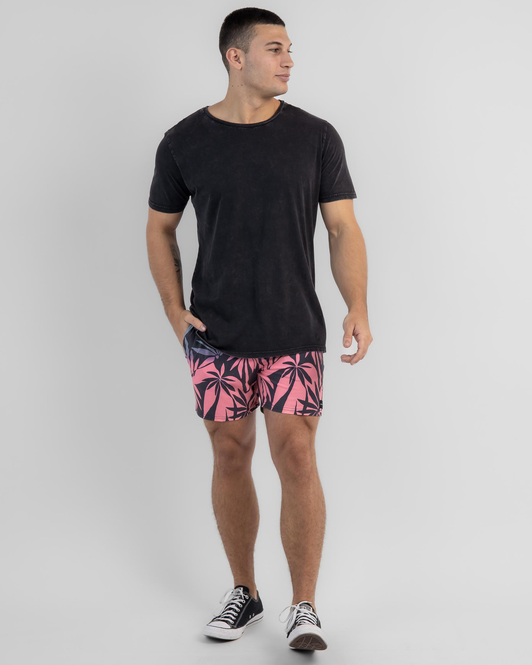Shop Rip Curl Party Pack Volley Shorts In Washed Black Fast Shipping