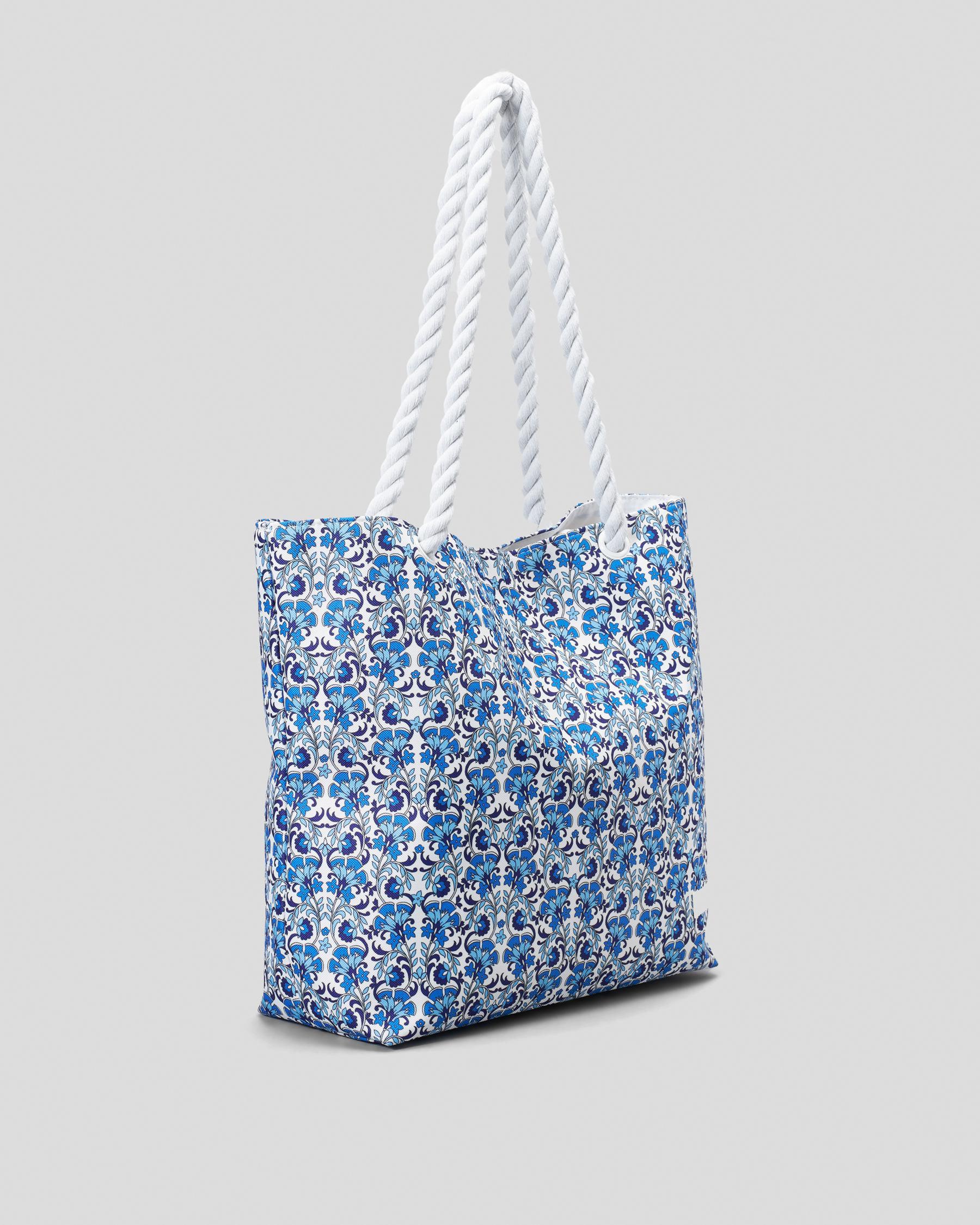 Mooloola Zahra Beach Bag In Blue/white - Fast Shipping & Easy Returns ...