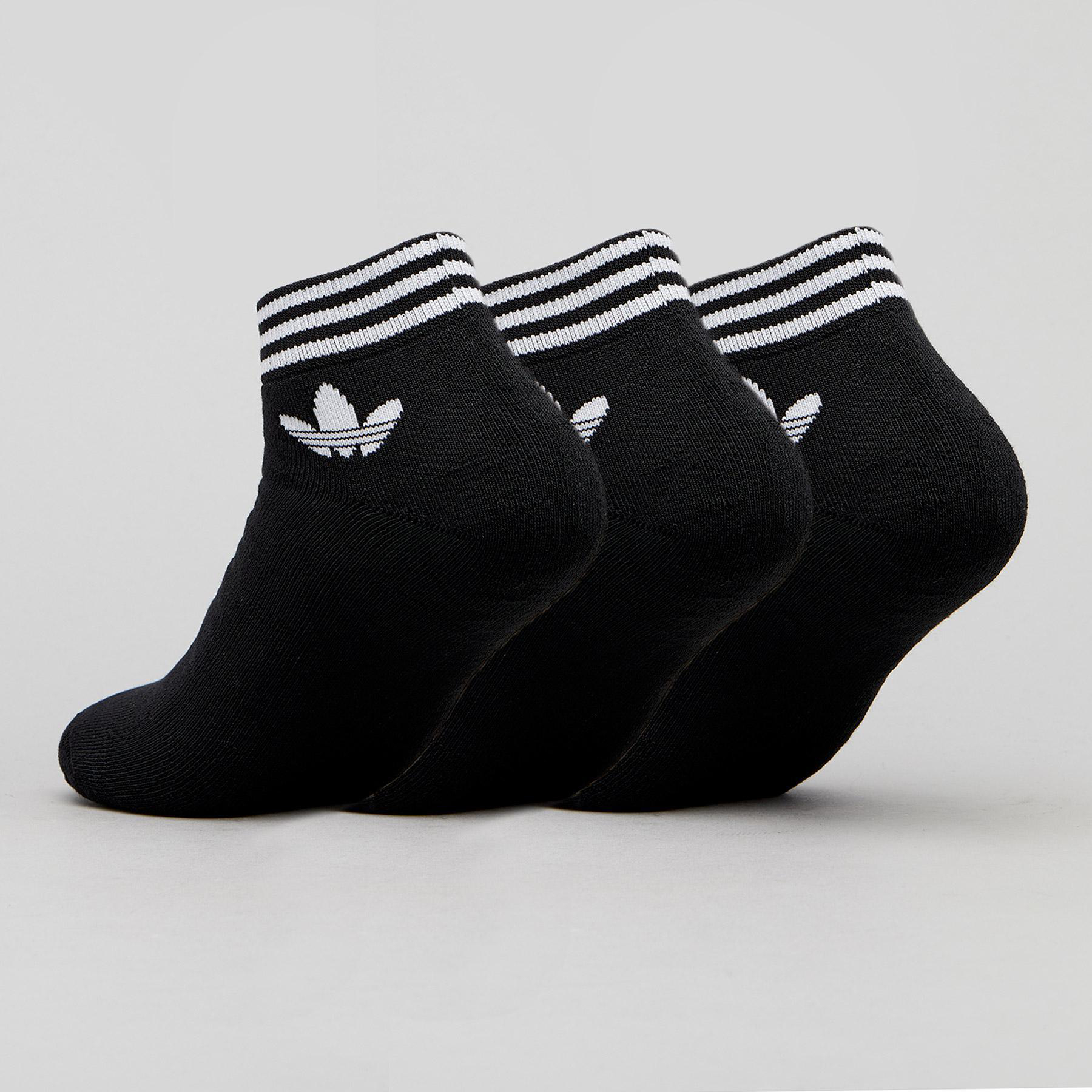 Adidas Womens Trefoil Ankle Sock Pack In Black Fast Shipping & Easy