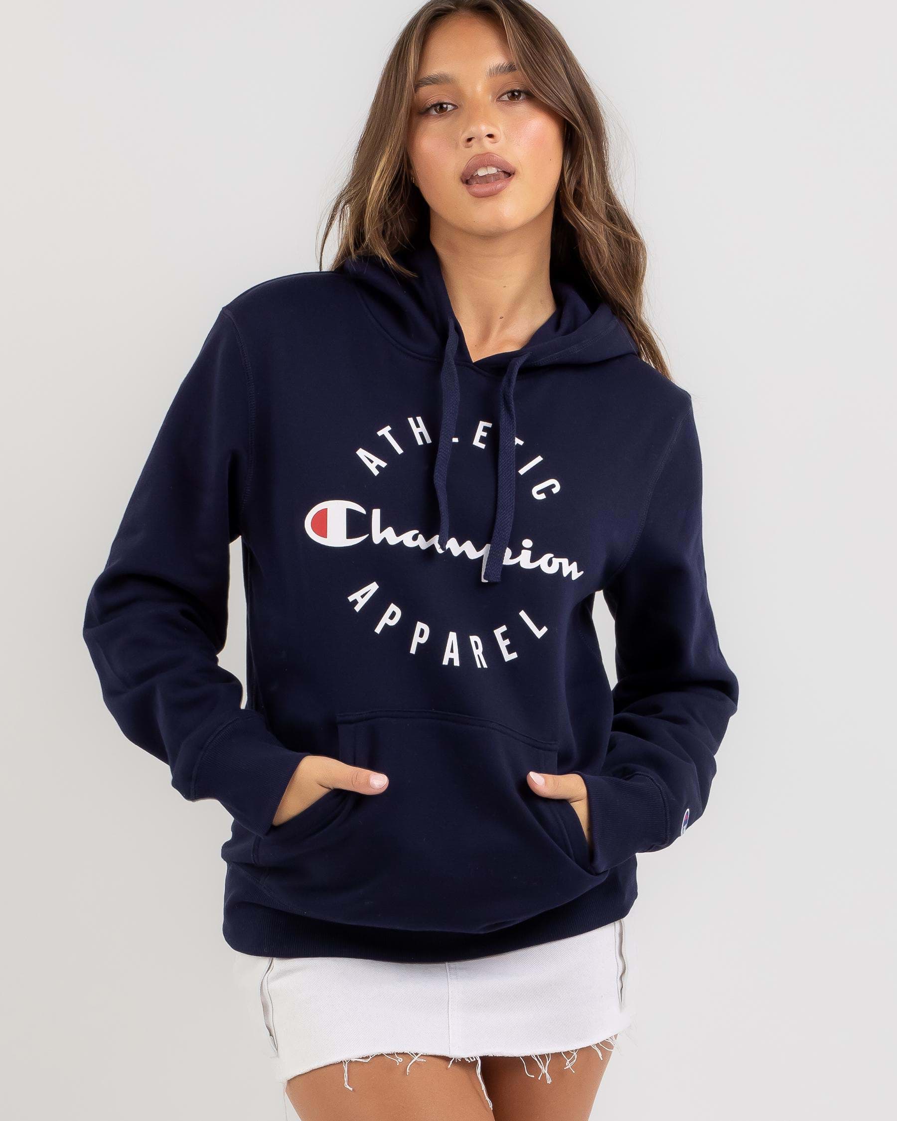 Champion Sporty Hoodie In Navy - Fast Shipping & Easy Returns - City ...