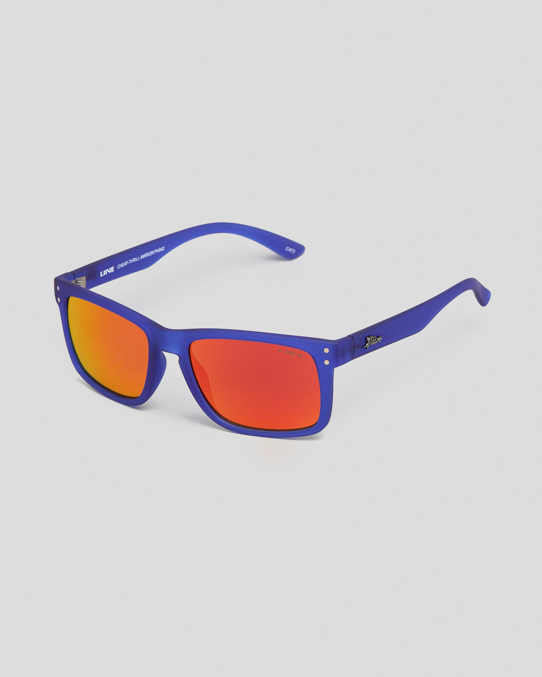 Liive Vision 'Cheap Thrill' Mirror Sunglasses - Matt Black/Orange, Men's L0356A