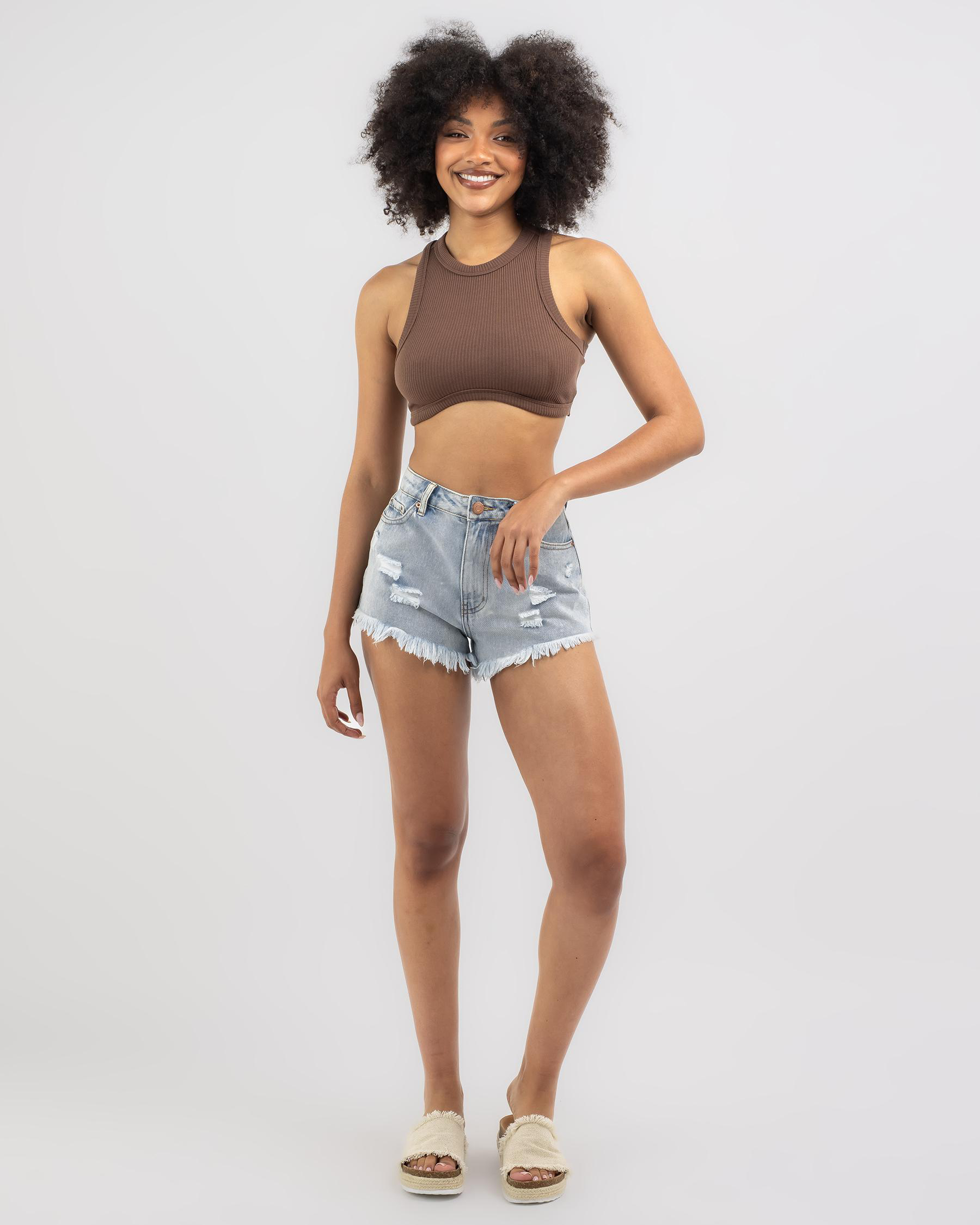 Ava And Ever Kendra Ultra Crop Top In Espresso - Fast Shipping & Easy ...