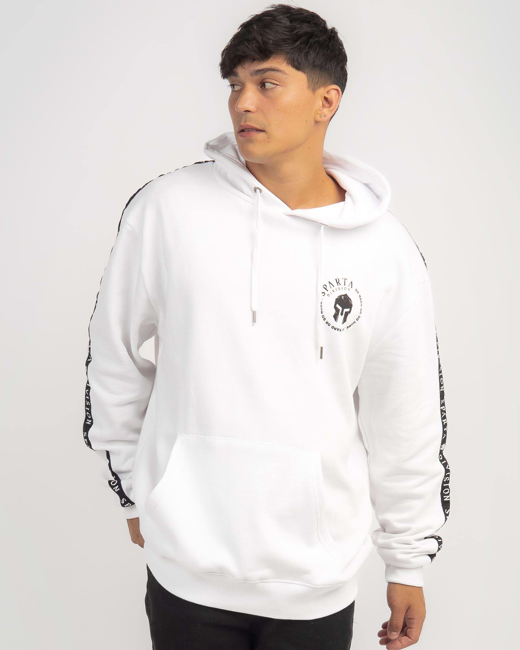 Shop Sparta Taper Hoodie In White - Fast Shipping & Easy Returns - City ...