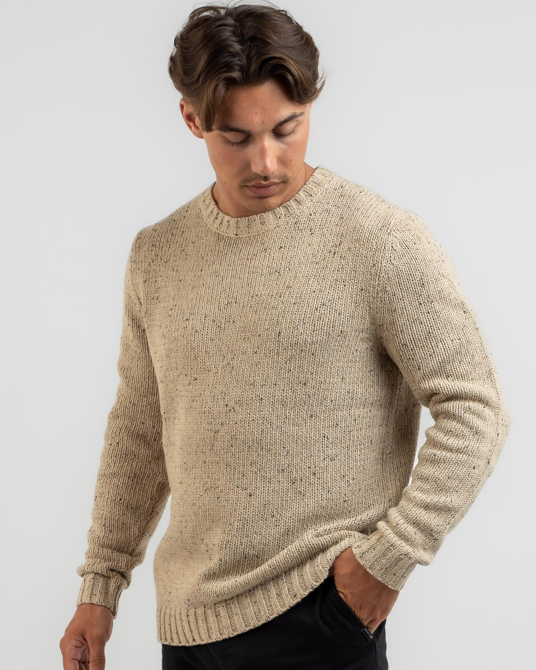 Shop Rusty Magnuson Crew Neck Knit In Sable - Fast Shipping & Easy ...