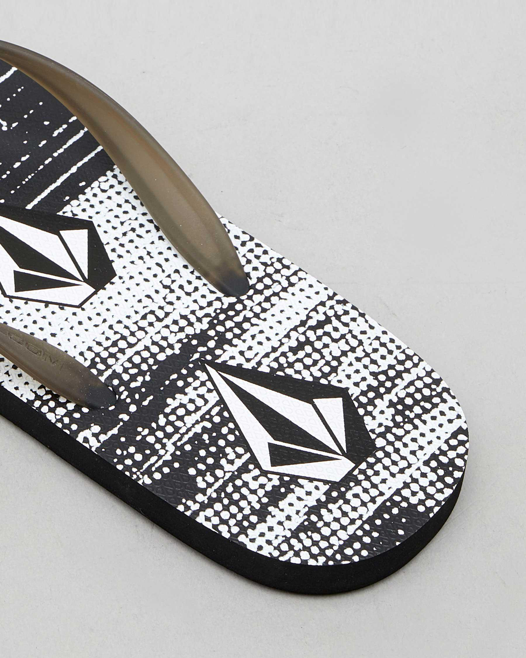 Shop Volcom Rocker 2 Thongs In Black/white - Fast Shipping & Easy ...