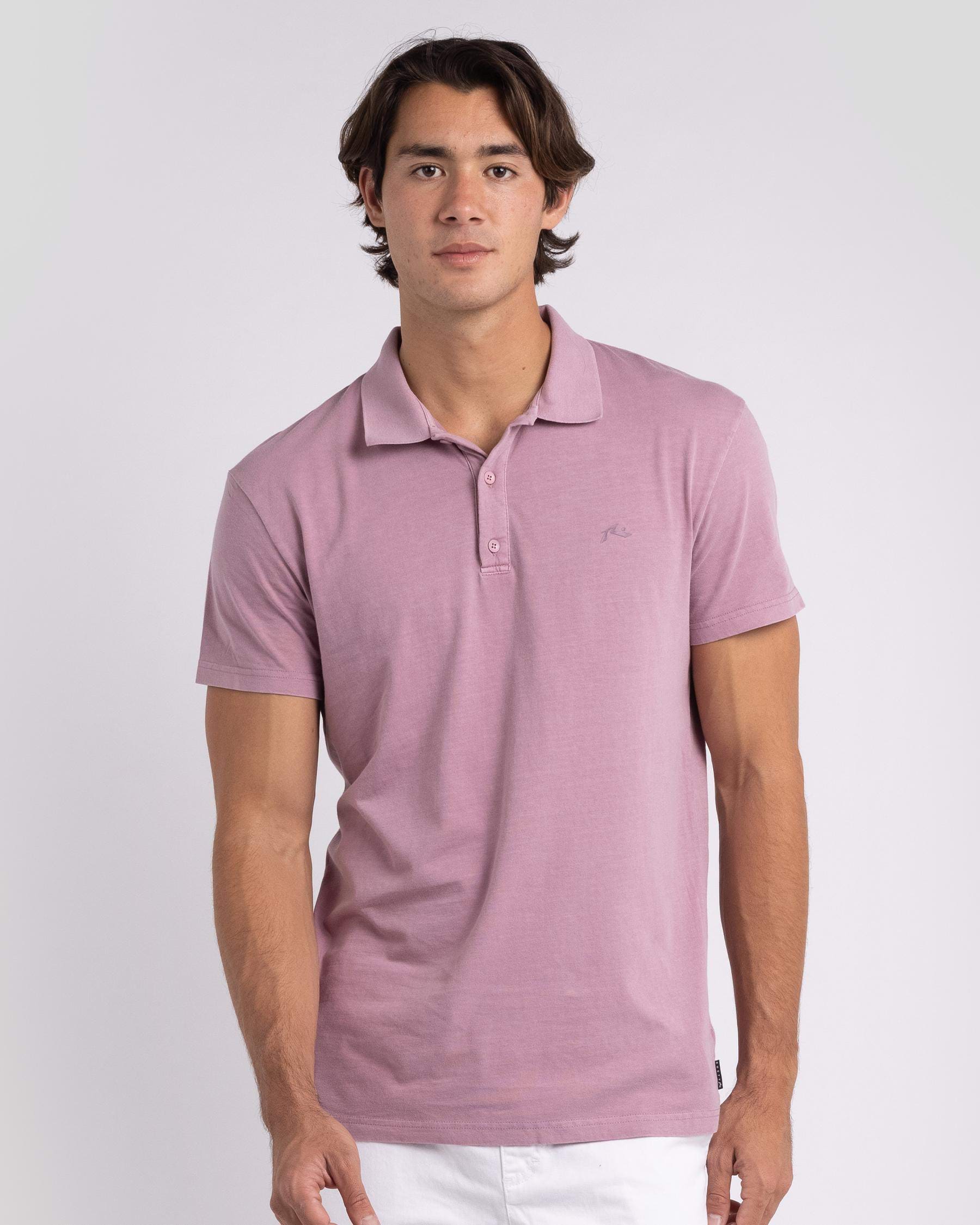Rusty Comp Wash Polo Shirt In Elderberry - Fast Shipping & Easy Returns ...