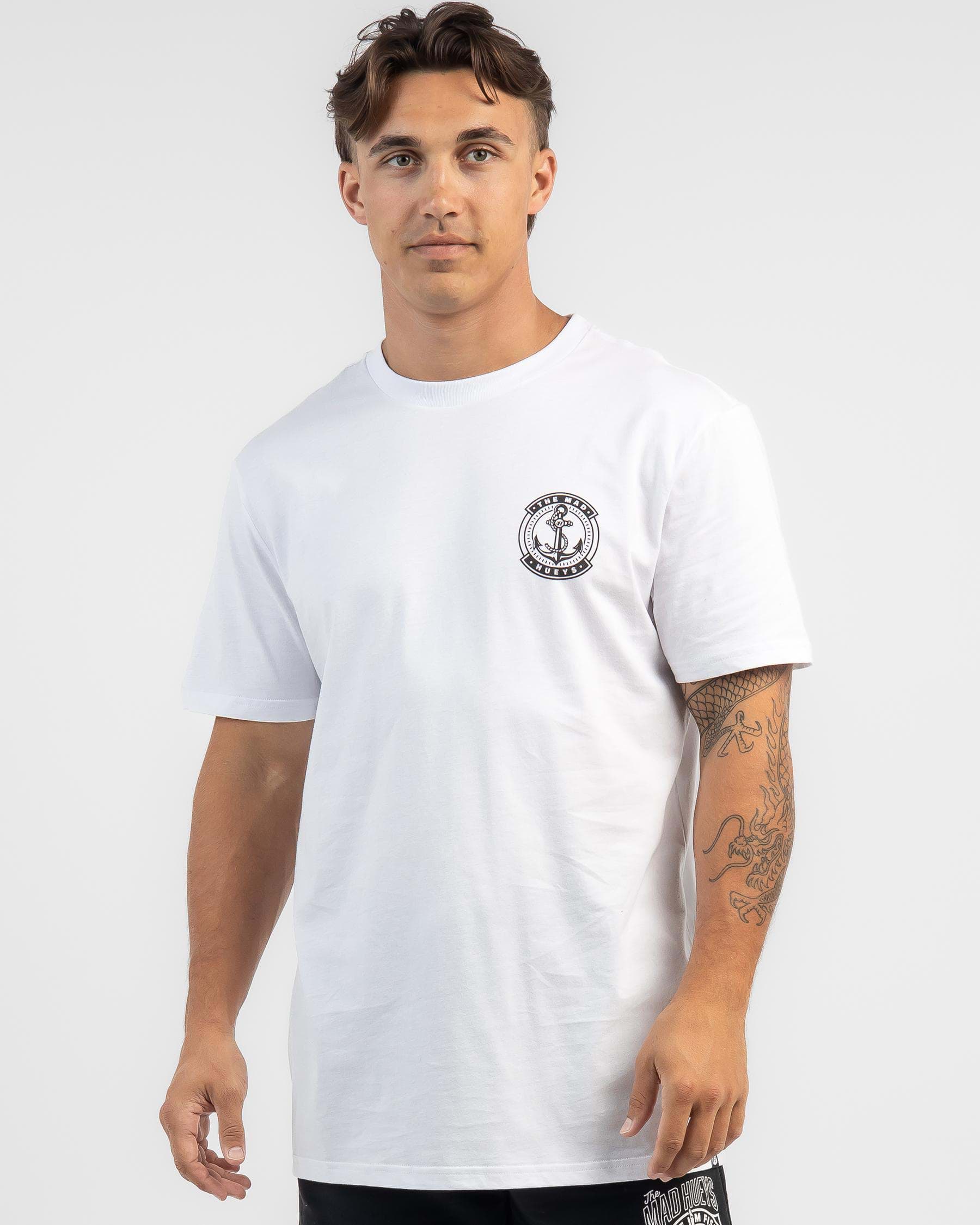 Shop The Mad Hueys Flying H Anchor T-Shirt In White - Fast Shipping ...