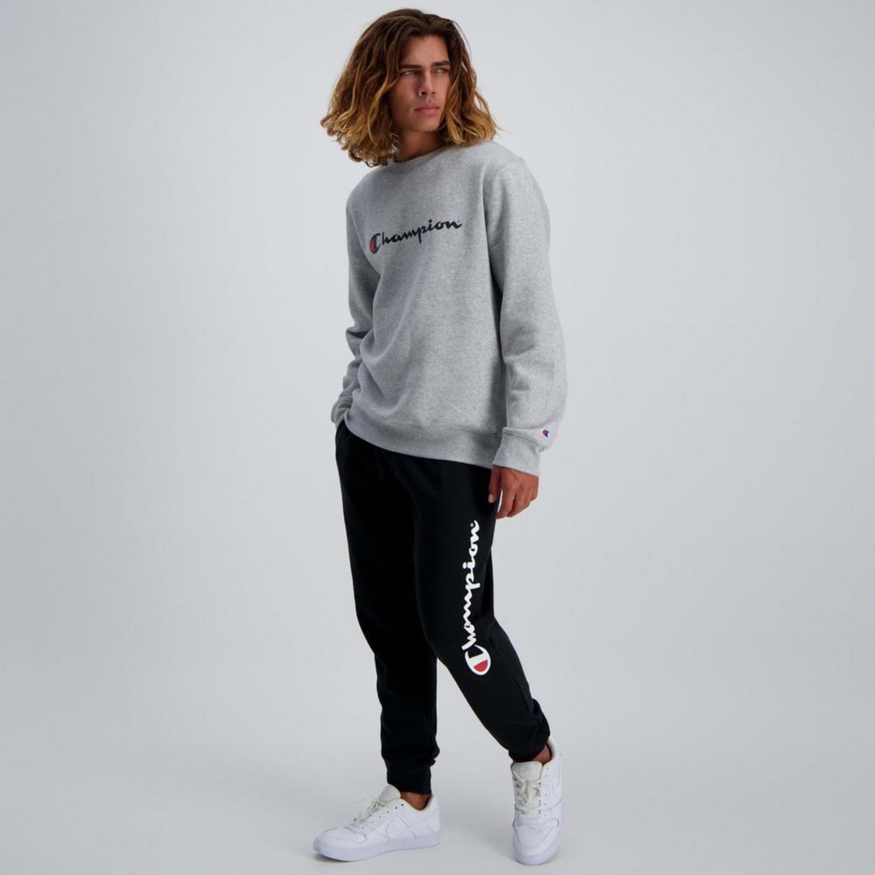 Champion Logo Cuff Track Pants In Black - Fast Shipping & Easy Returns ...