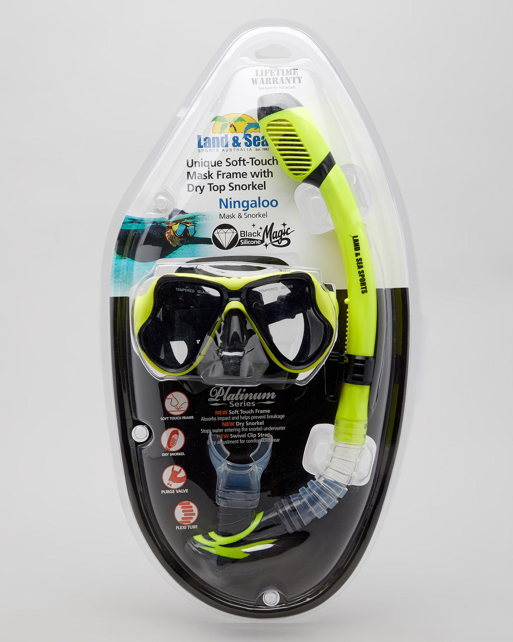 Shop Land & Sea Sports Ningaloo Mask & Snorkel Set In Yellow Fast Shipping & Easy Returns