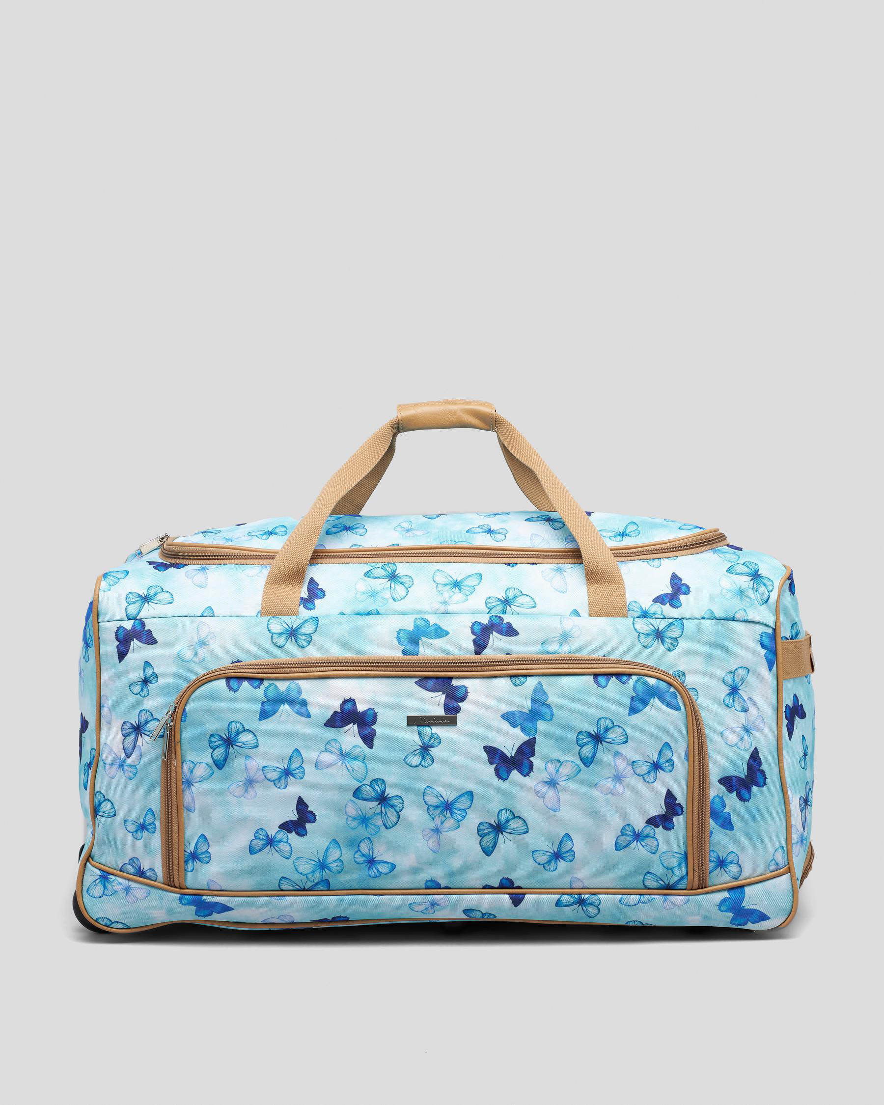 Shop Mooloola Kaia Large Wheeled Travel Bag In Blue Fast Shipping
