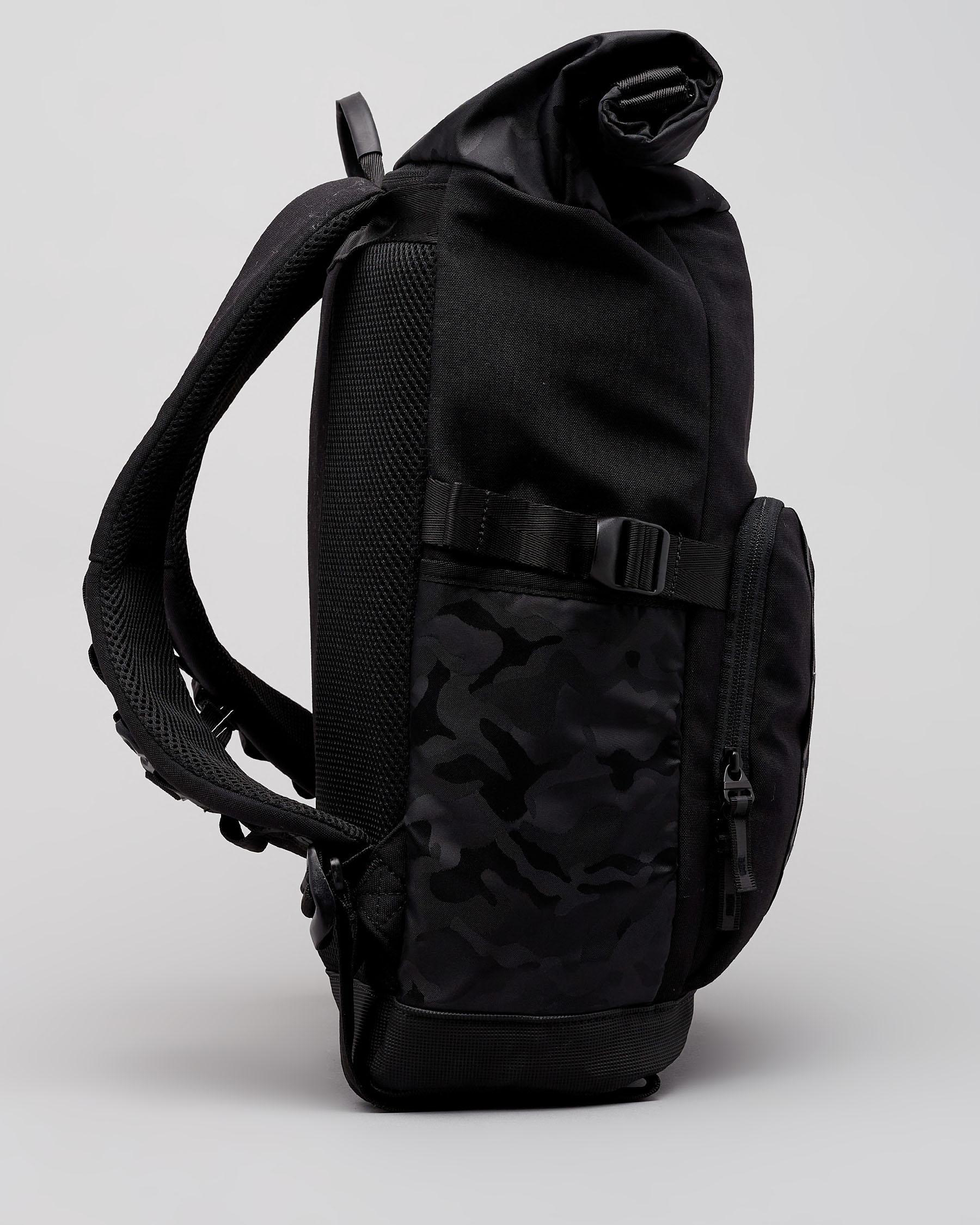 Shop Oakley Utility Rolled Backpack In Blackout Fast Shipping & Easy