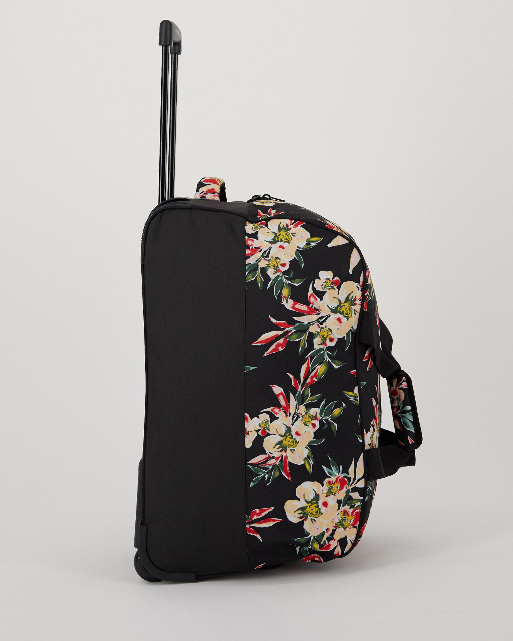 Shop Roxy Feel It All Small Wheeled Travel Bag In Anthracite Wonder