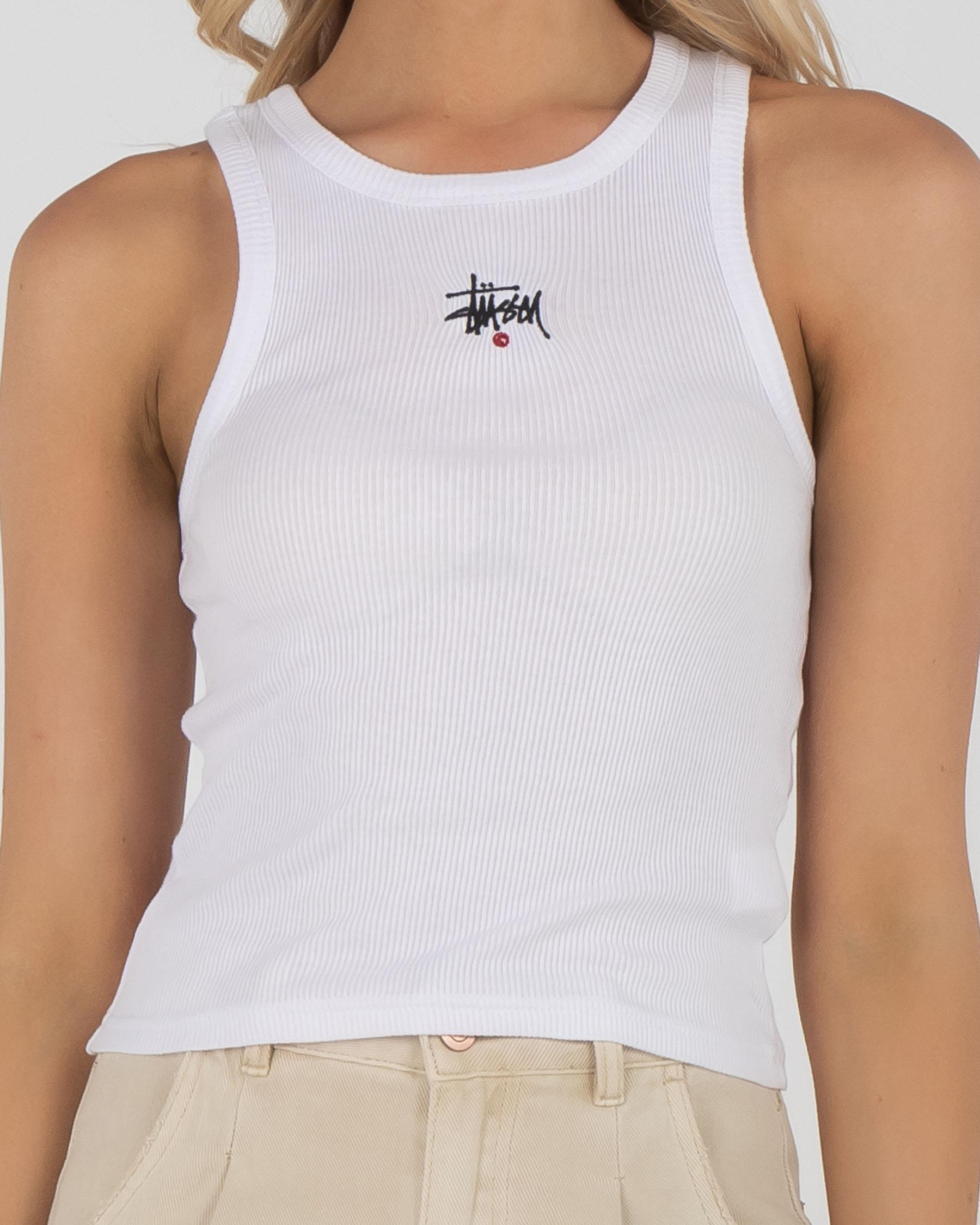 Shop Stussy Parker Tank Top In White - Fast Shipping & Easy 