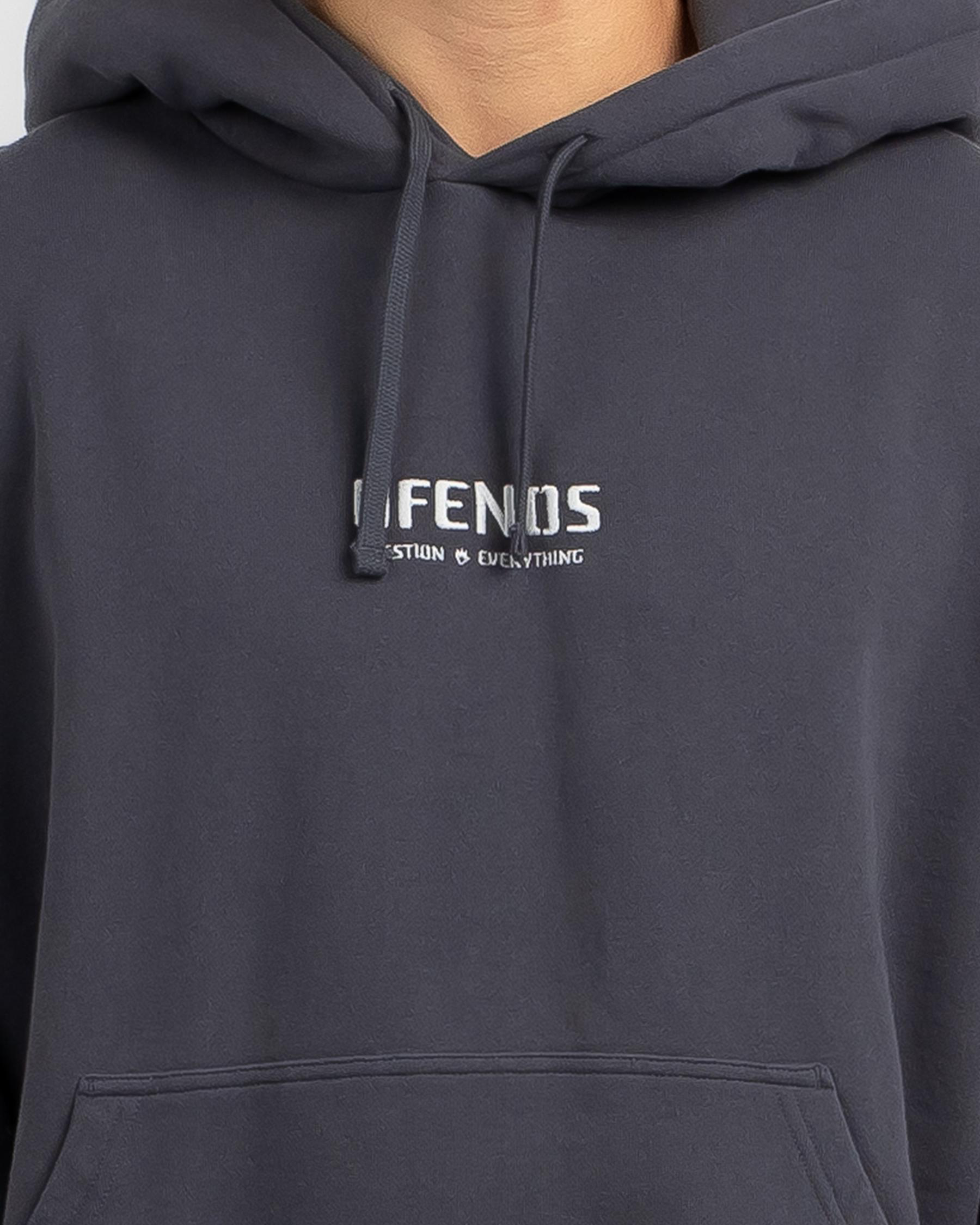Shop Afends Questions Hooded Sweatshirt In Charcoal - Fast Shipping ...