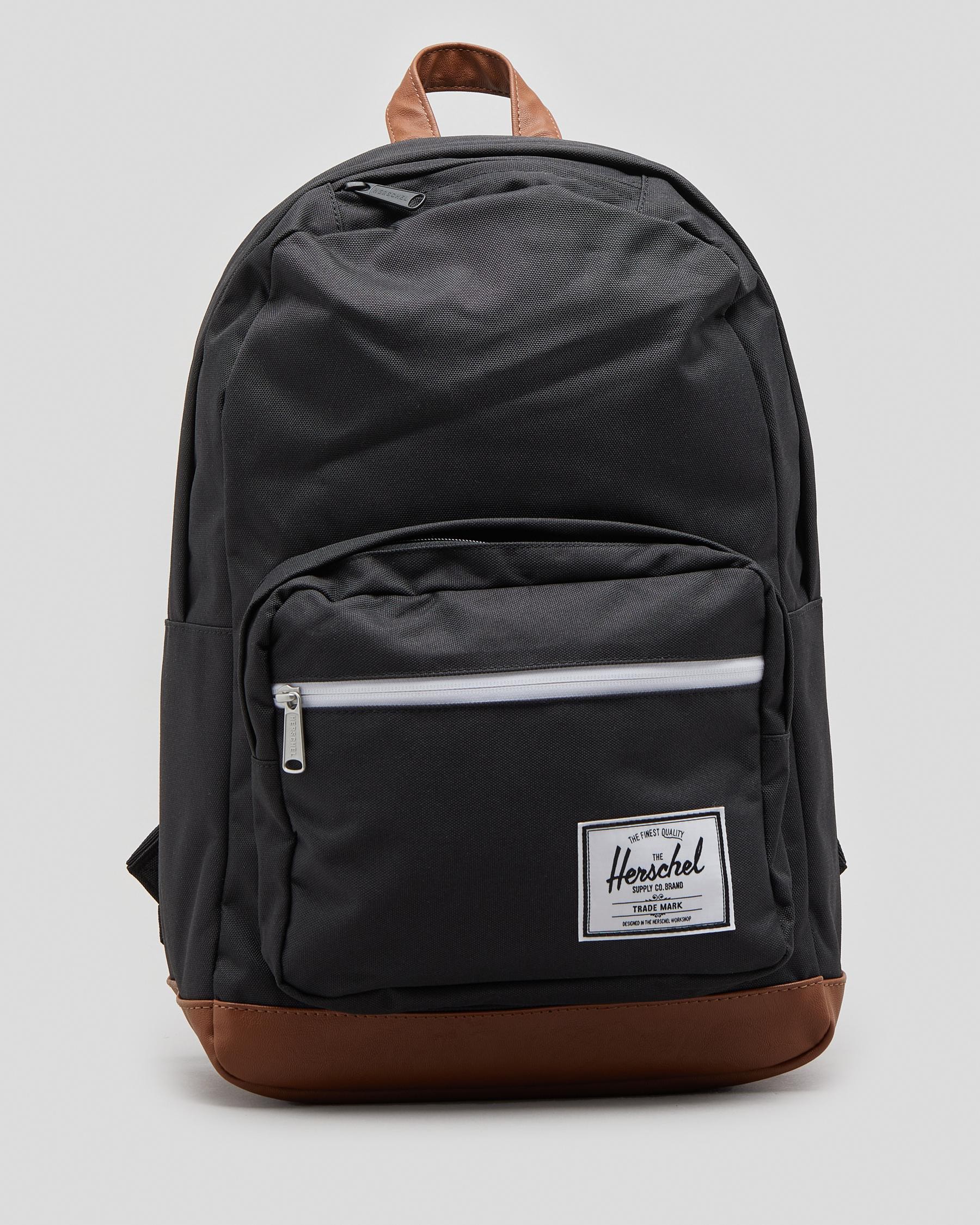 Herschel Pop Quiz Backpack In Black/tan - Fast Shipping & Easy Returns ...