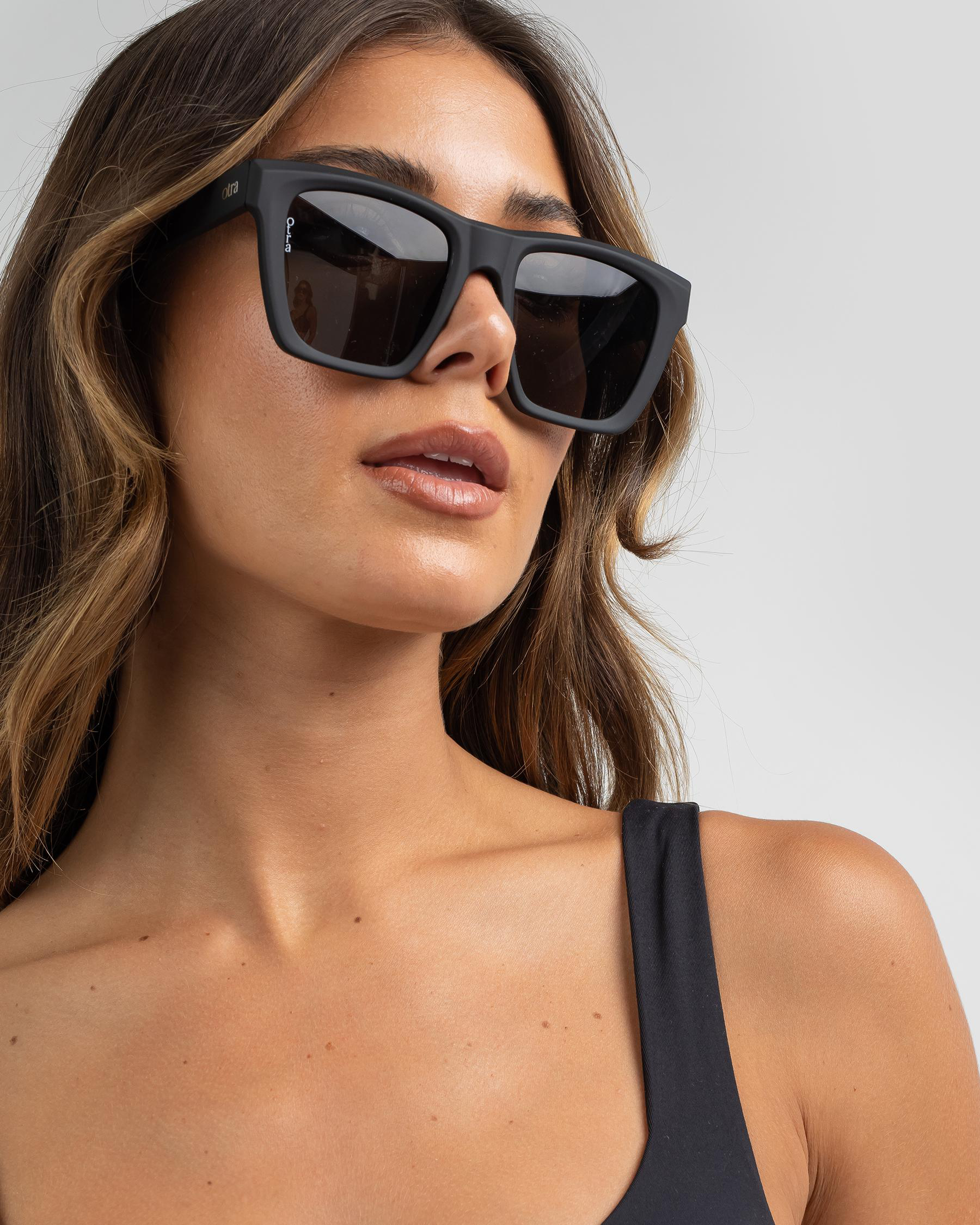 Shop Otra Eyewear Aspen Sunglasses In Blk/smk Fast Shipping & Easy