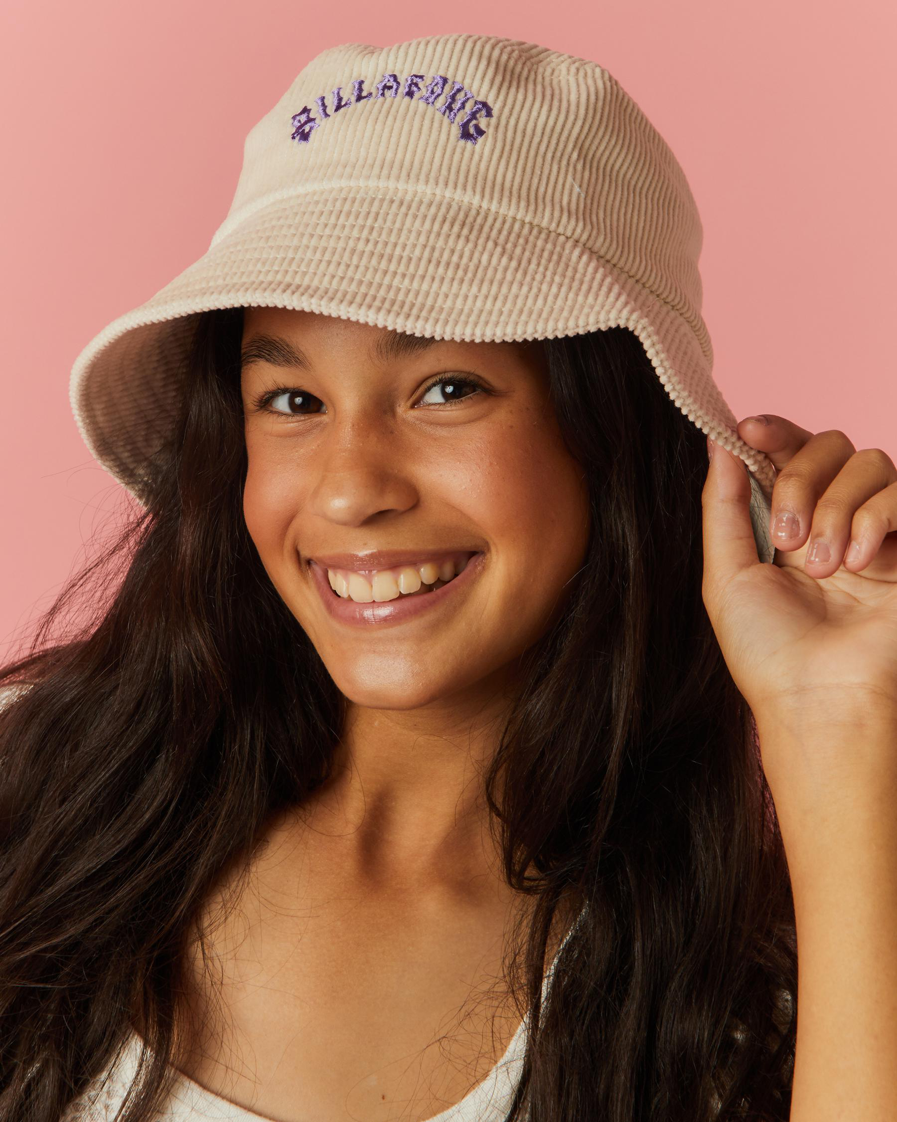 Shop Billabong Girls' CB Good Vibes Cord Bucket Hat In Cream Fast