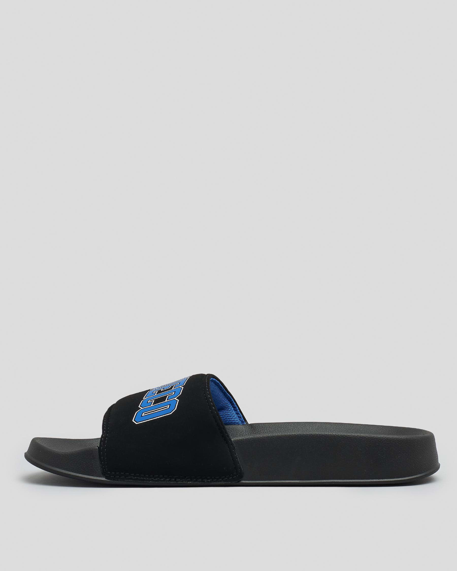 Shop DC Shoes DC Slides In Black/blue - Fast Shipping & Easy Returns ...