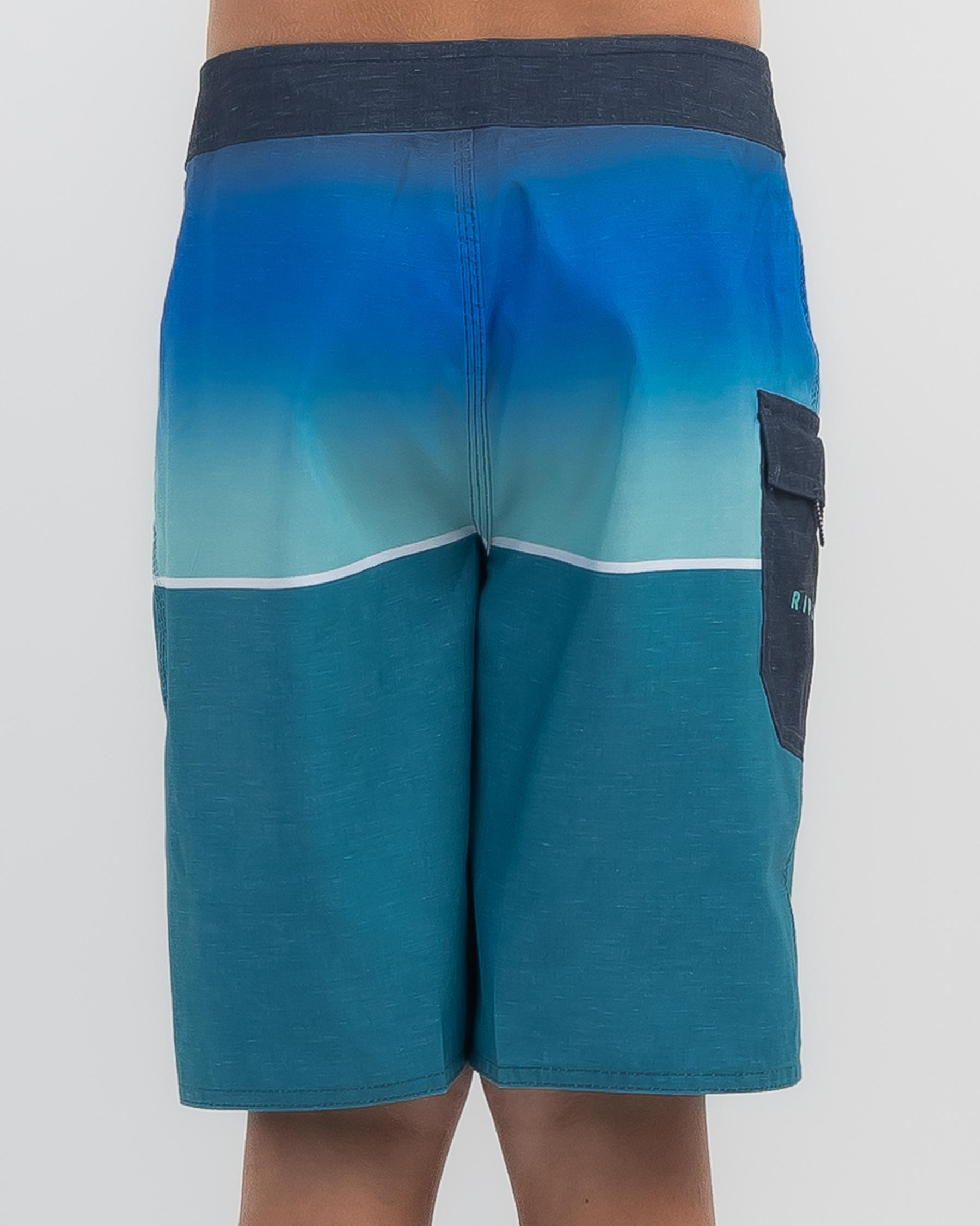 Shop Rip Curl Boys' Dawn Patrol Board Shorts In Med Blue Fast