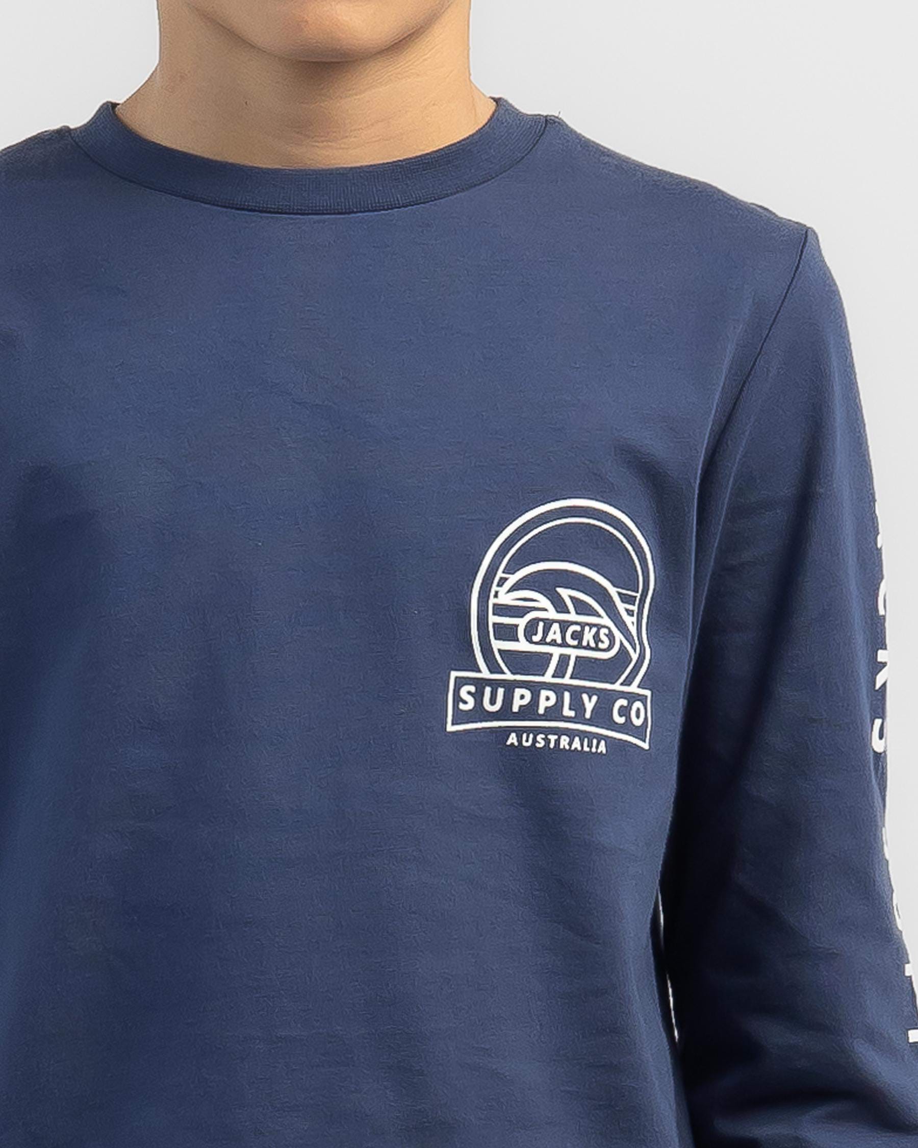 Jacks Boys' Eruption Long Sleeve T-Shirt In Slate Blue - Fast Shipping ...