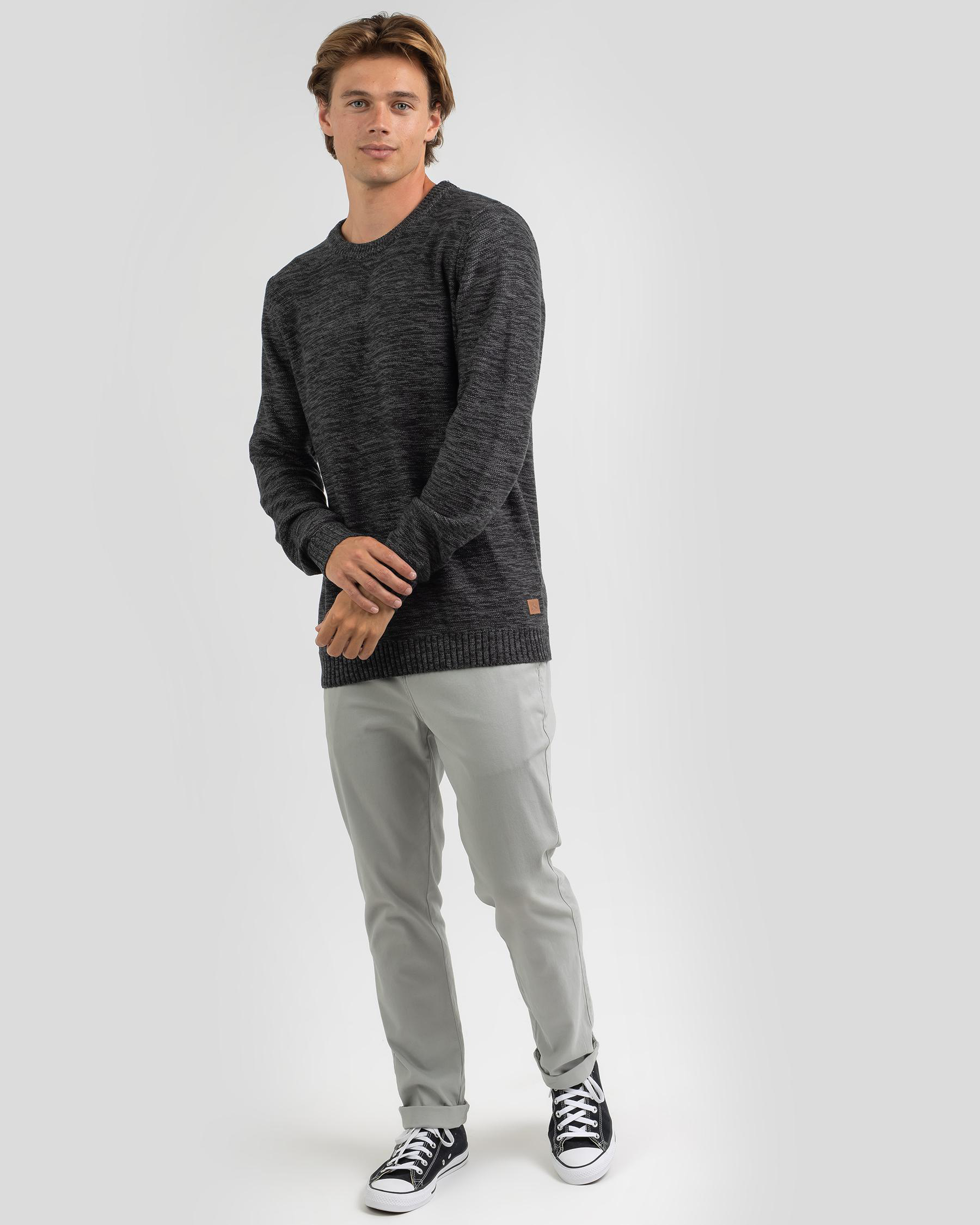 Shop Rusty Skyliner Crew Knit Sweatshirt In Charcoal - Fast Shipping ...