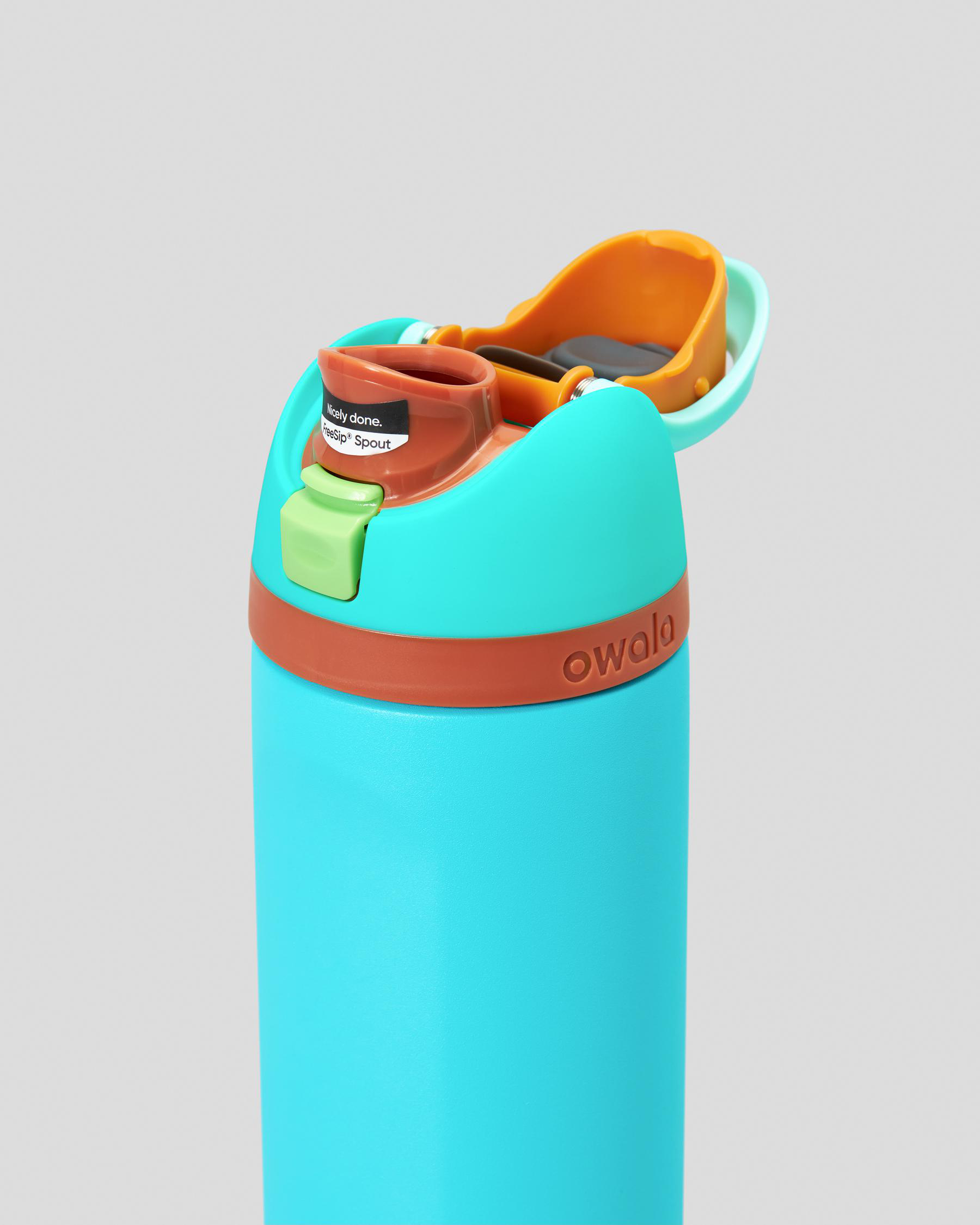 thumbnail image 2 of Owala FreeSip Stainless Steel Insulated Water Bottle – 24oz – Blue Oasis – BPA Free Leakproof 2 of 6