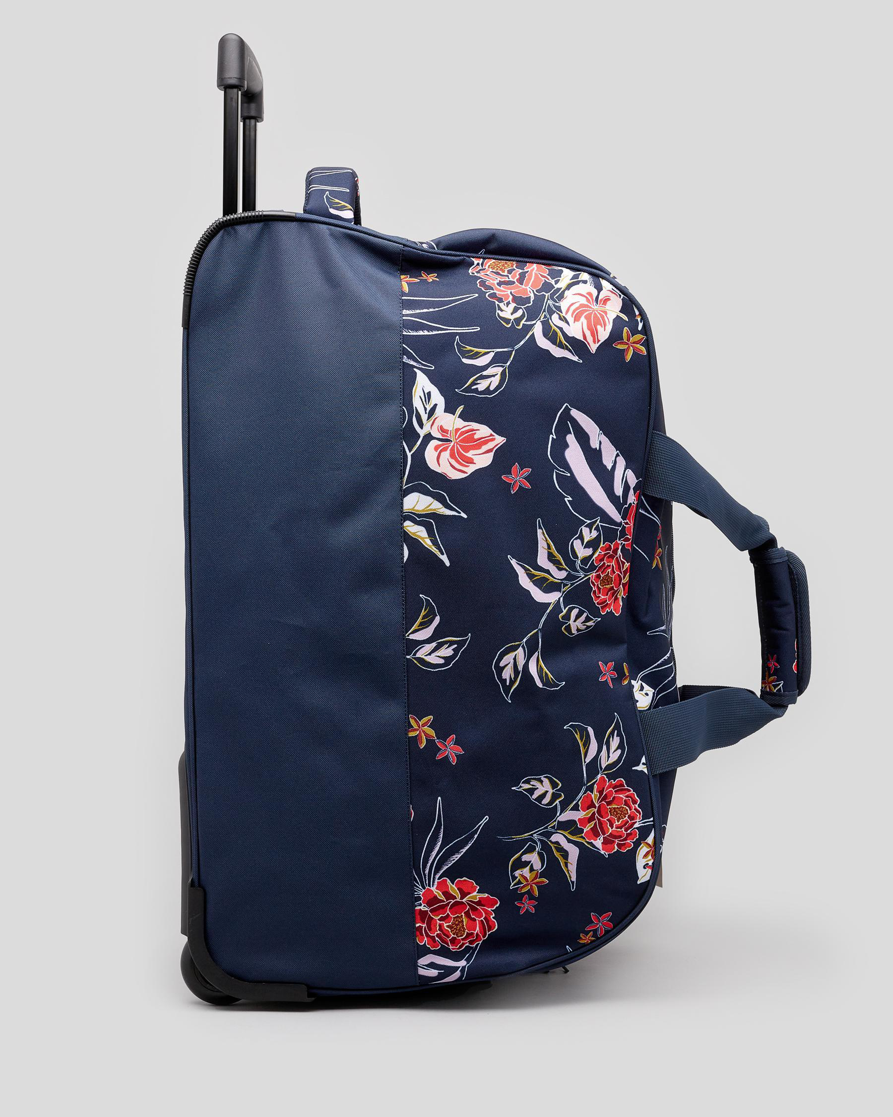 Shop Roxy Feel It All Large Wheeled Travel Bag In Mood Indigo Sunset
