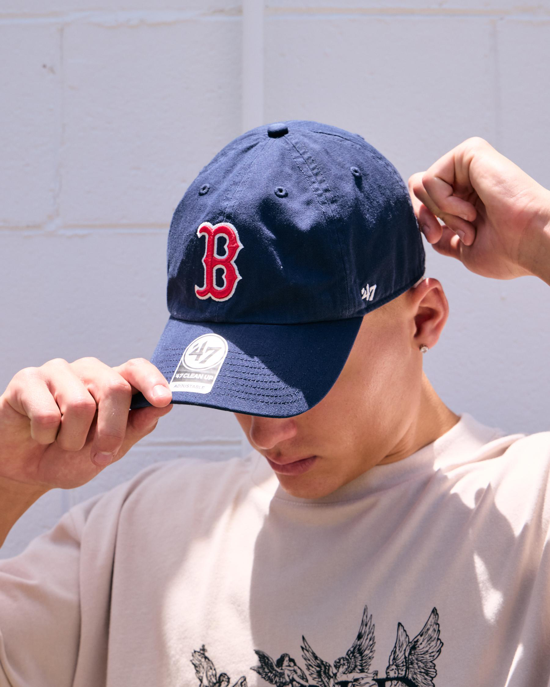 47 Brand Adjustable Cap - Boston Red Sox Navy, Relaxed Fit, Garment Washed Cotton