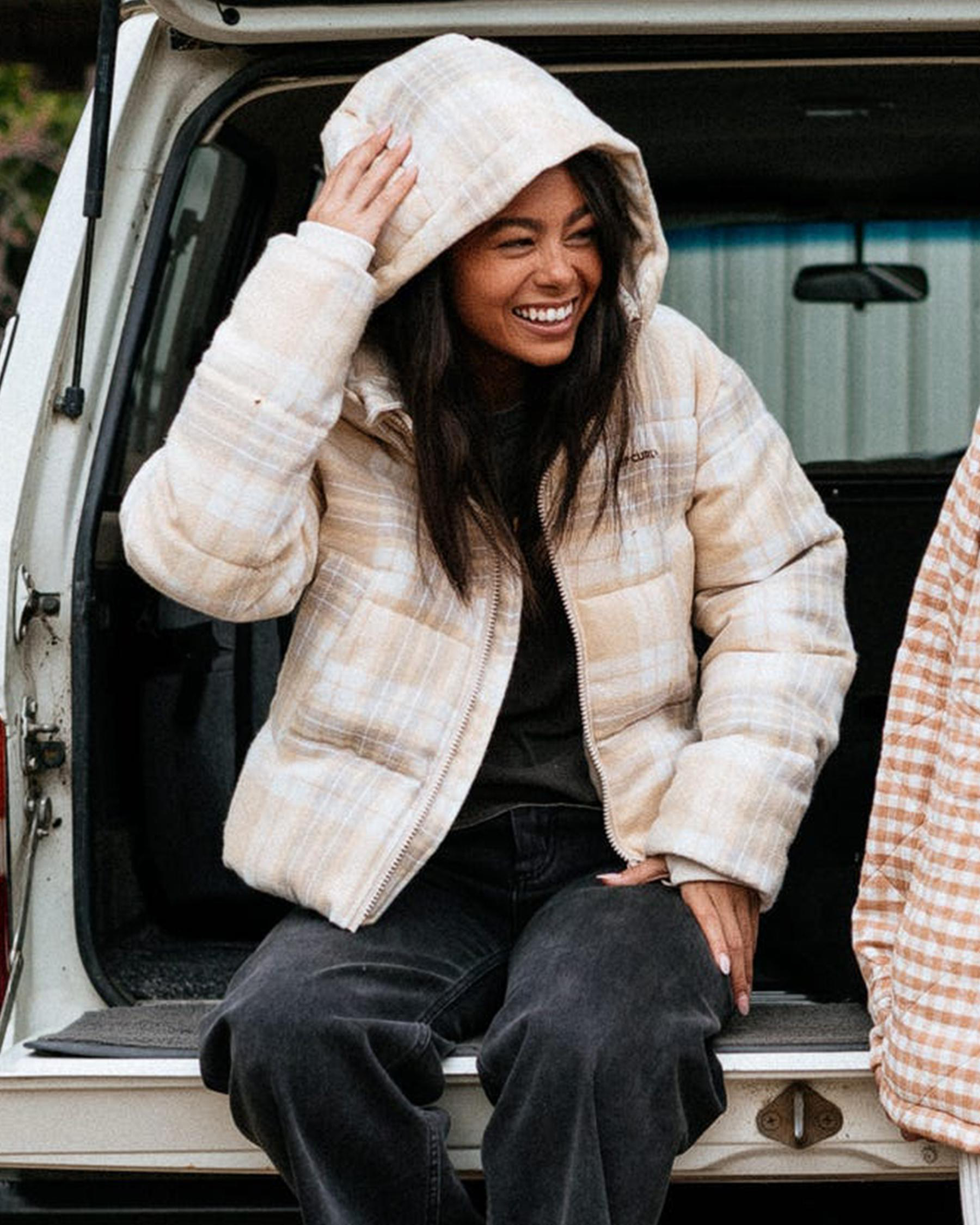 Anti-Series Surf Check Hooded Puffer Jacket